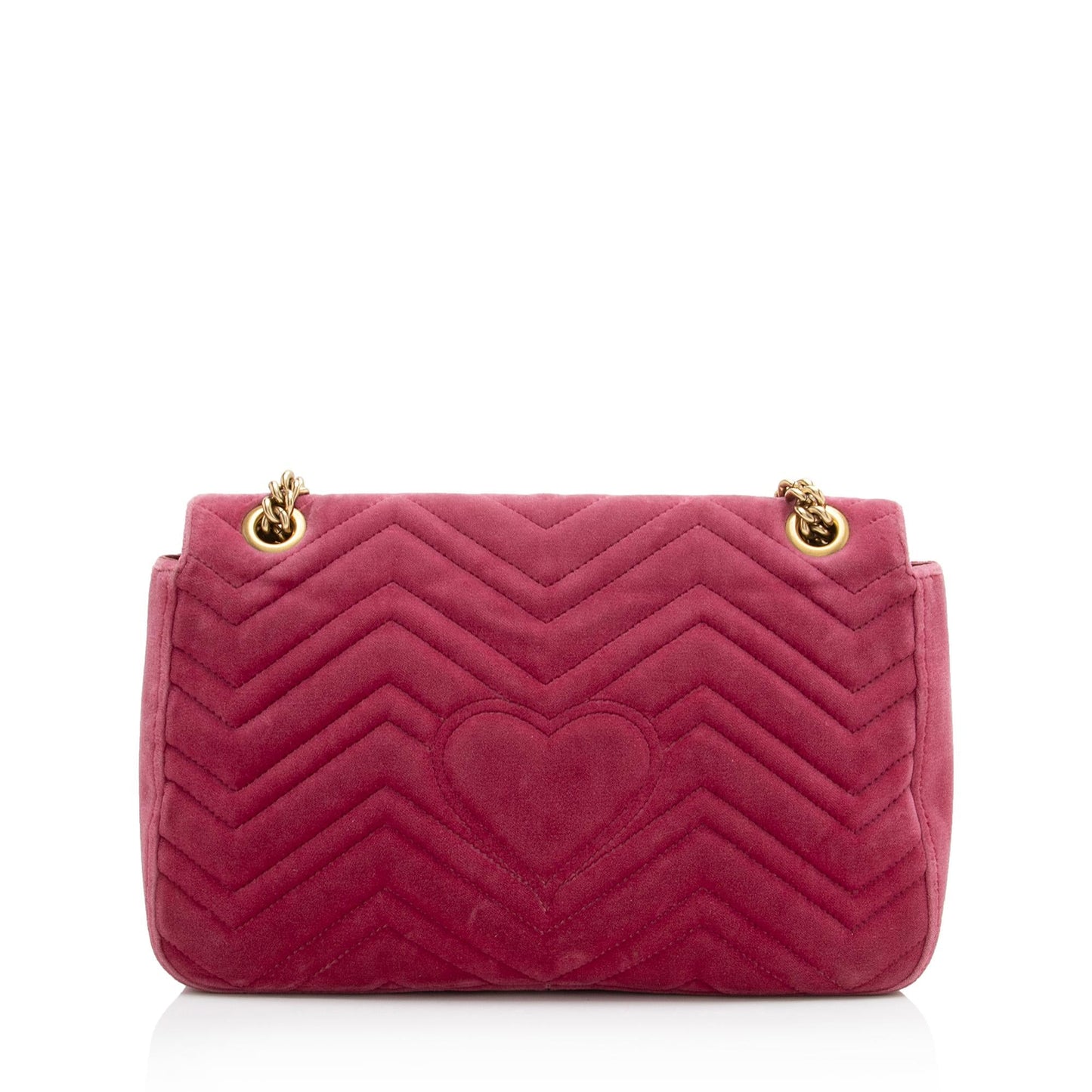 Gucci Velvet Embroidered Blind Love GG Matelasse Leather Pink Medium Crossbody Bag