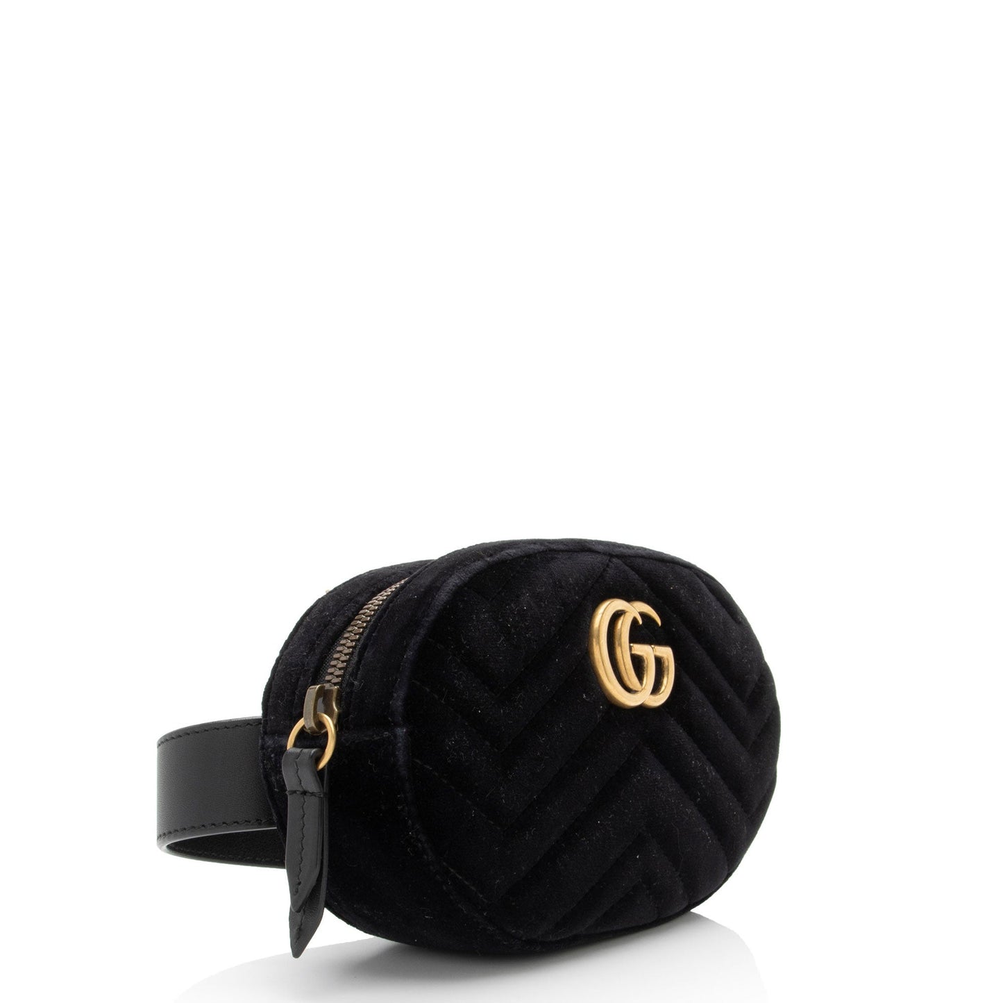 Gucci Velvet GG Marmont Belt - Matelasse Leather Black Accessory