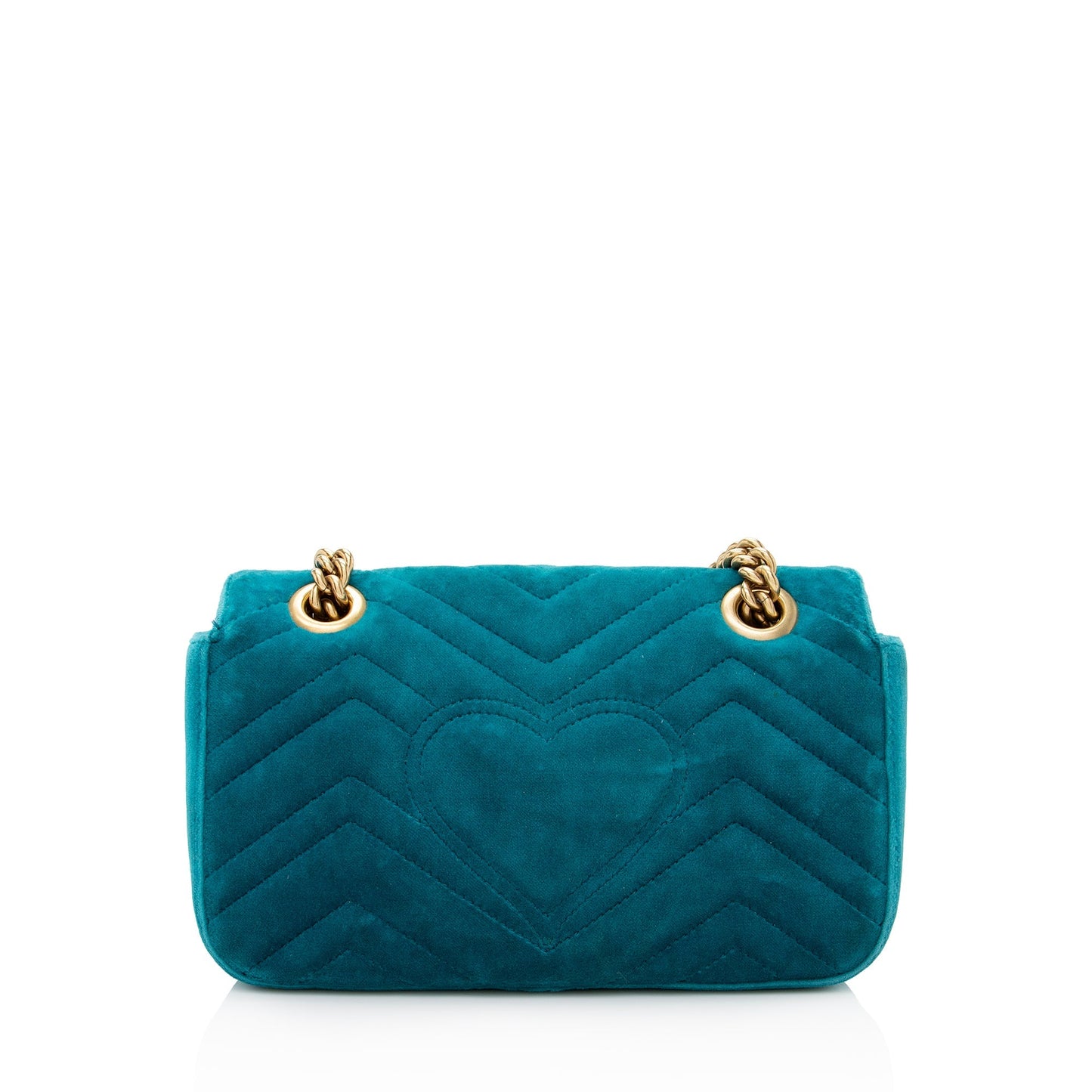 Gucci Velvet GG Marmont SHF Matelasse Leather Blue Mini Crossbody Bag