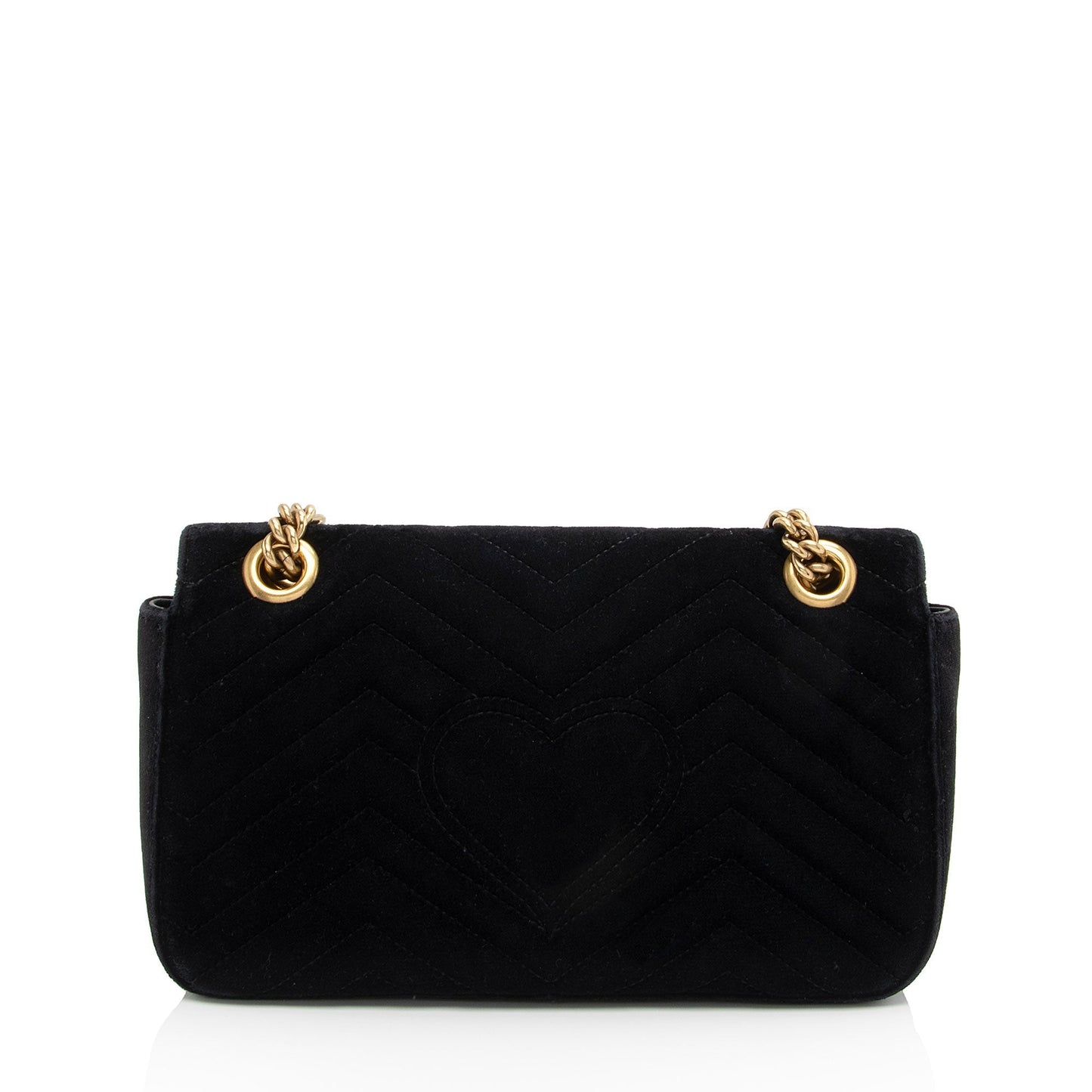Gucci Velvet GG Marmont Flap SHF-cGU4RL Matelasse Leather Black Small Crossbody Bag