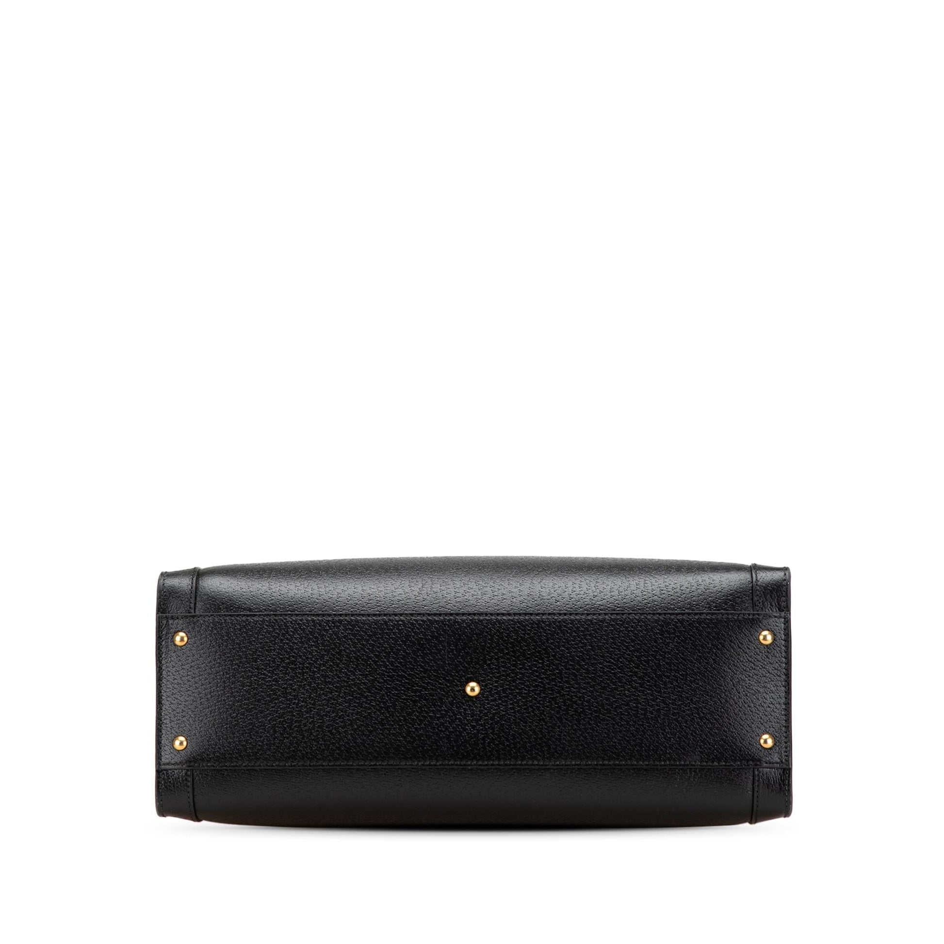 Gucci Maxi Diana Leather Calf Black Satchel Bag