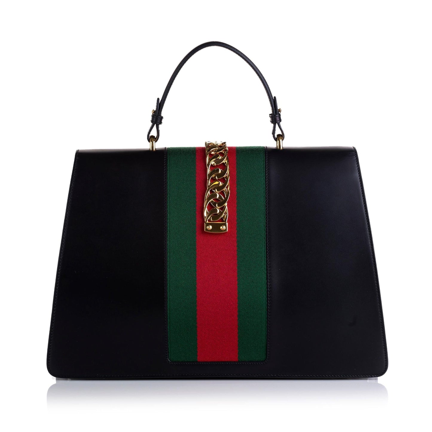 Gucci Maxi Sylvie SHG-kfTk1h Calf Black Satchel Bag