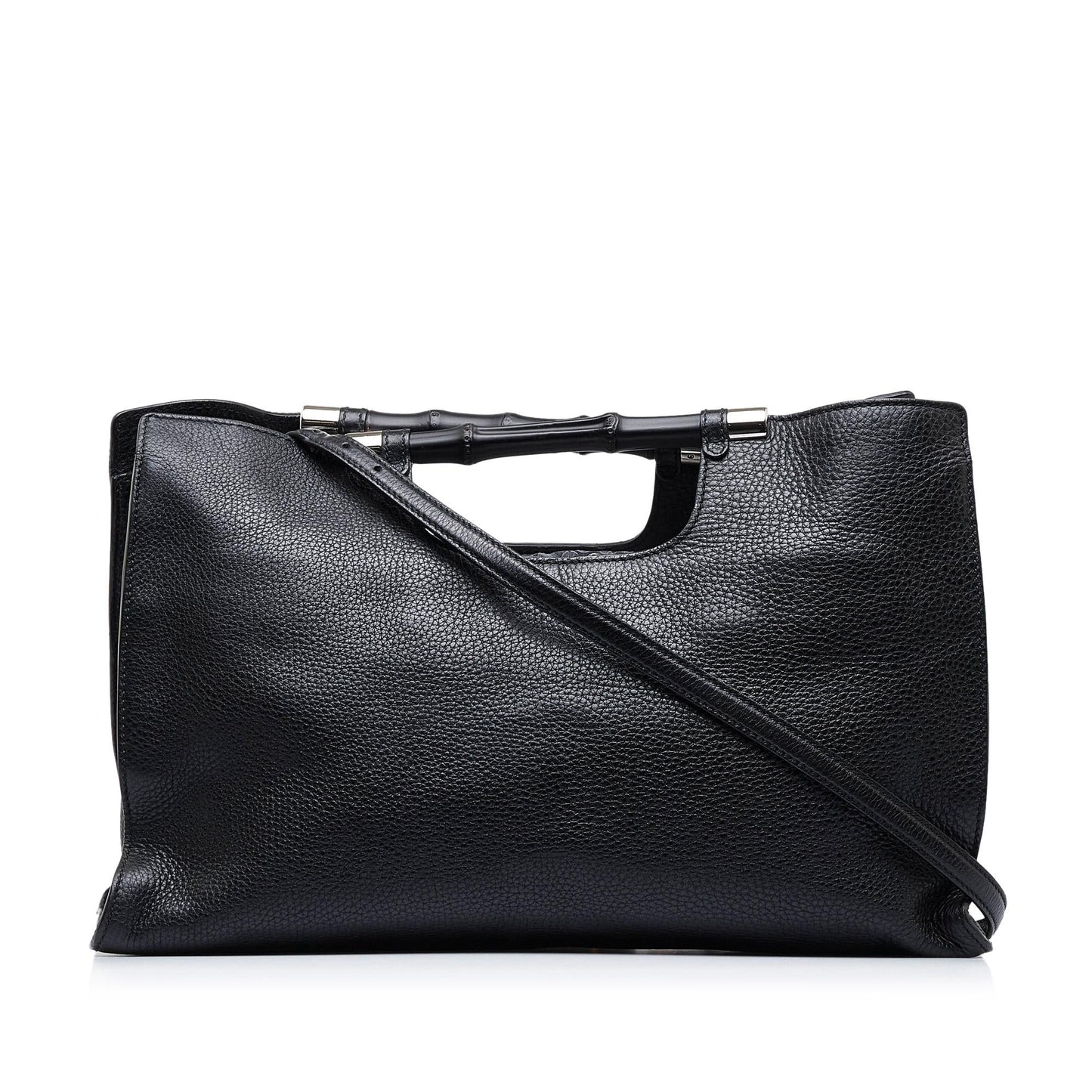Gucci Bamboo Daily Shopper SHG-BuRj00 Calf Black Medium Satchel Bag
