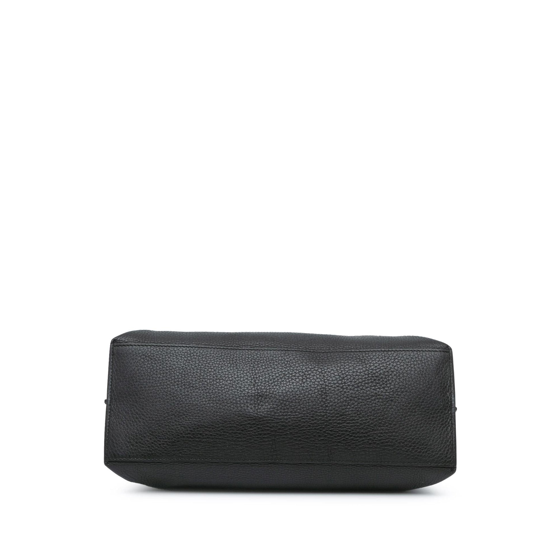 Gucci Bamboo Daily SHG-dr7DbH Calf Black Medium Top Handle Satchel Bag
