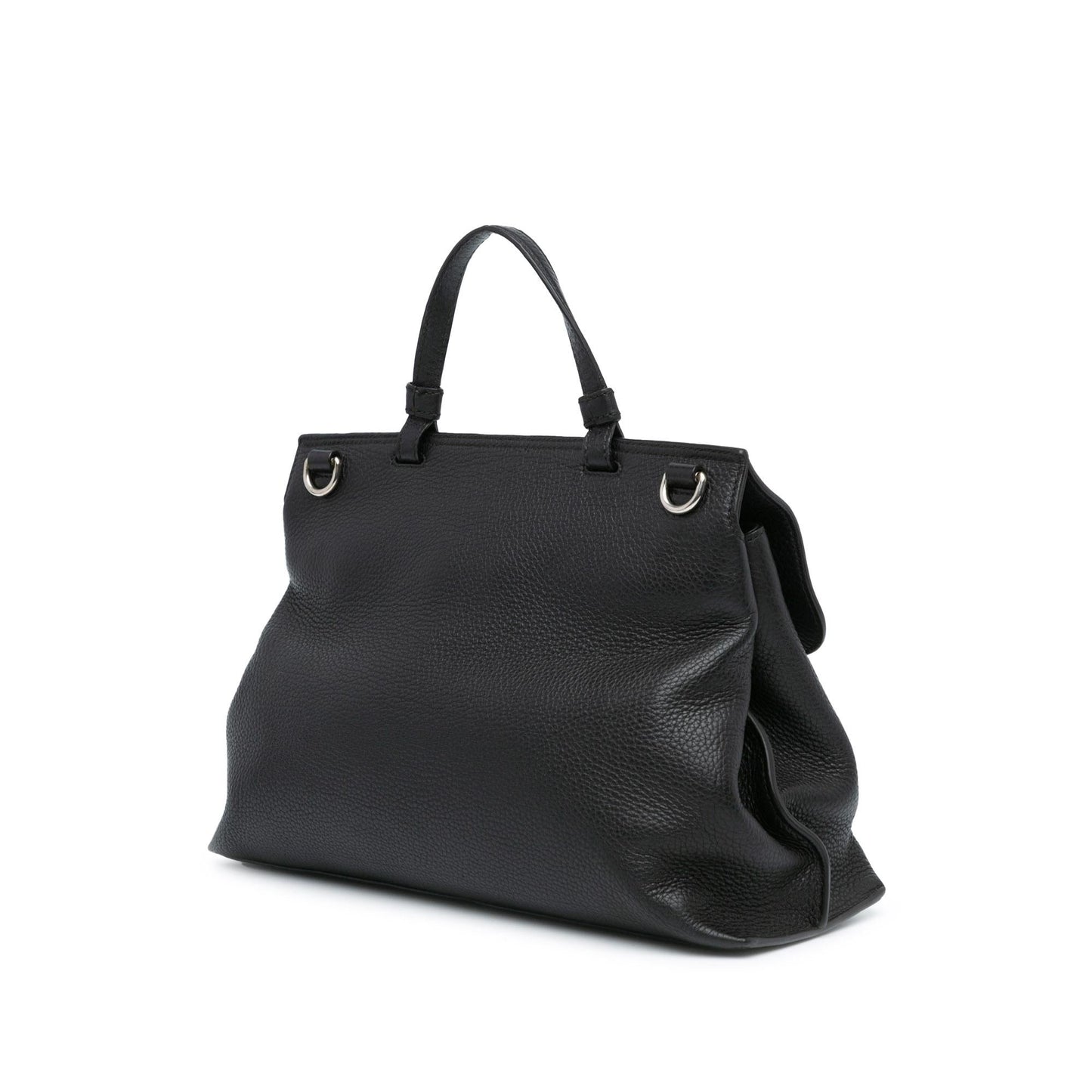 Gucci Bamboo Daily SHG-dr7DbH Calf Black Medium Top Handle Satchel Bag