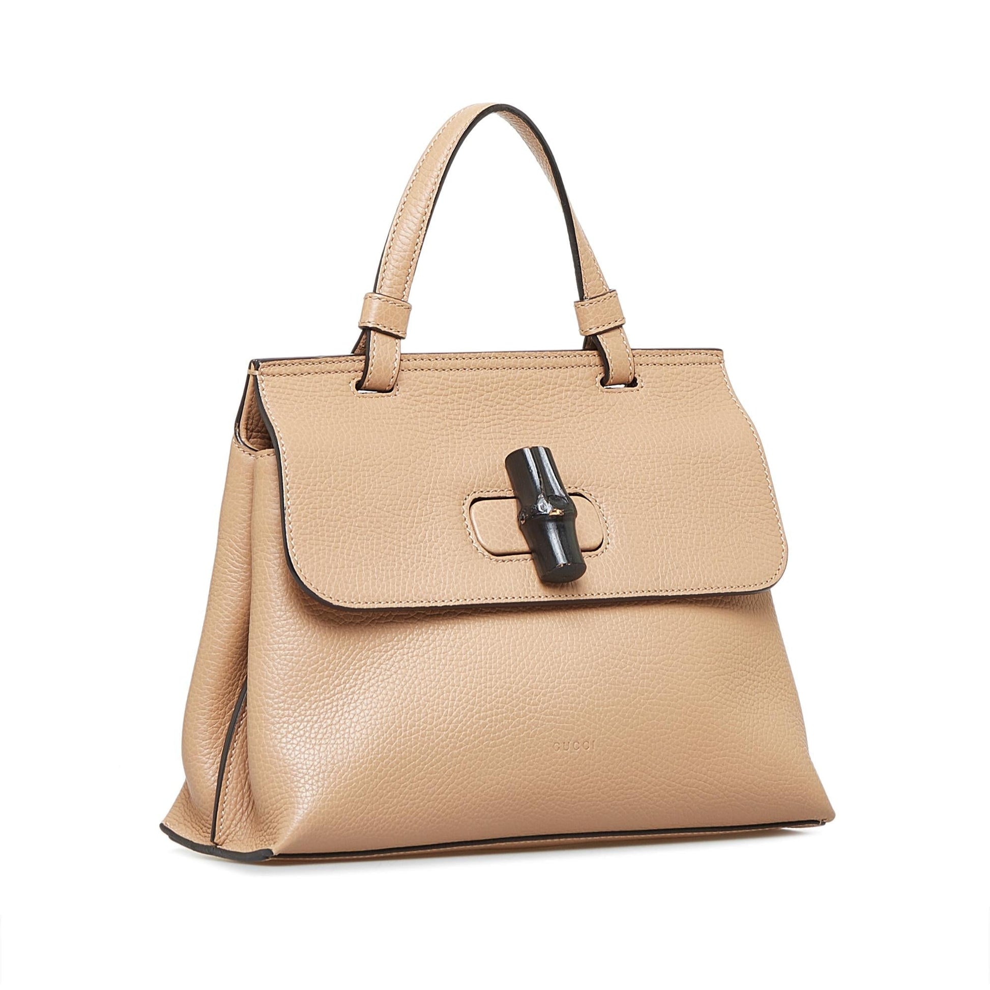 Gucci Bamboo Daily SHG-23G4YV Calf Brown Medium Satchel Bag
