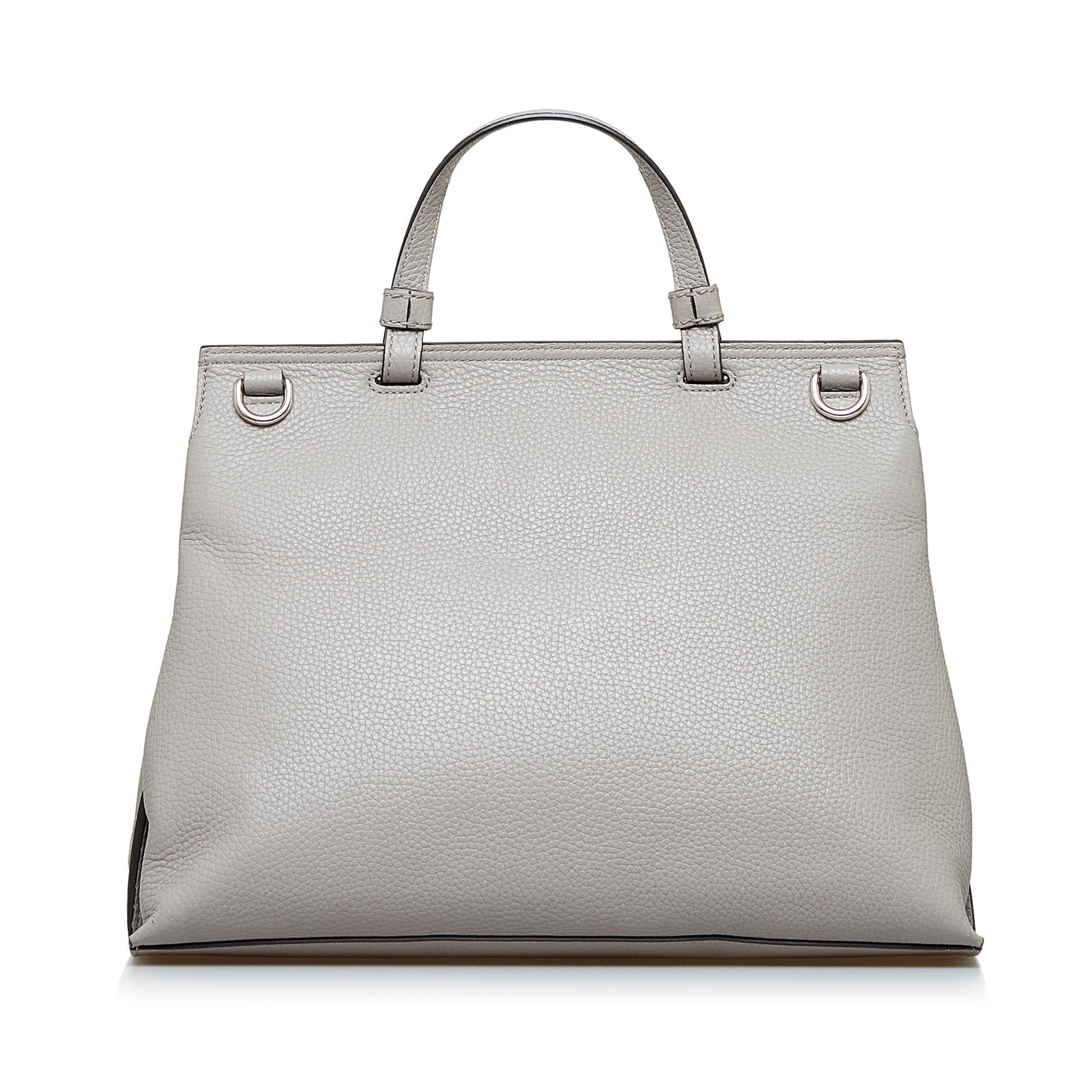Gucci Bamboo Daily SHG-CnxlUG Calf Grey Medium Satchel Bag
