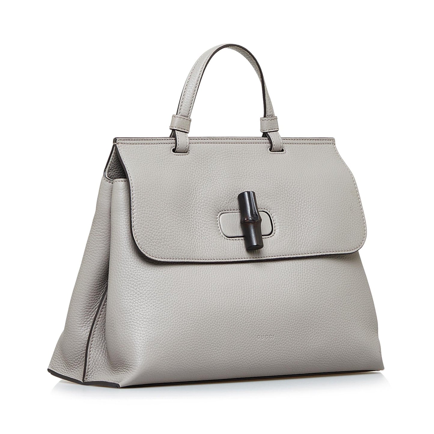 Gucci Bamboo Daily SHG-CnxlUG Calf Grey Medium Satchel Bag