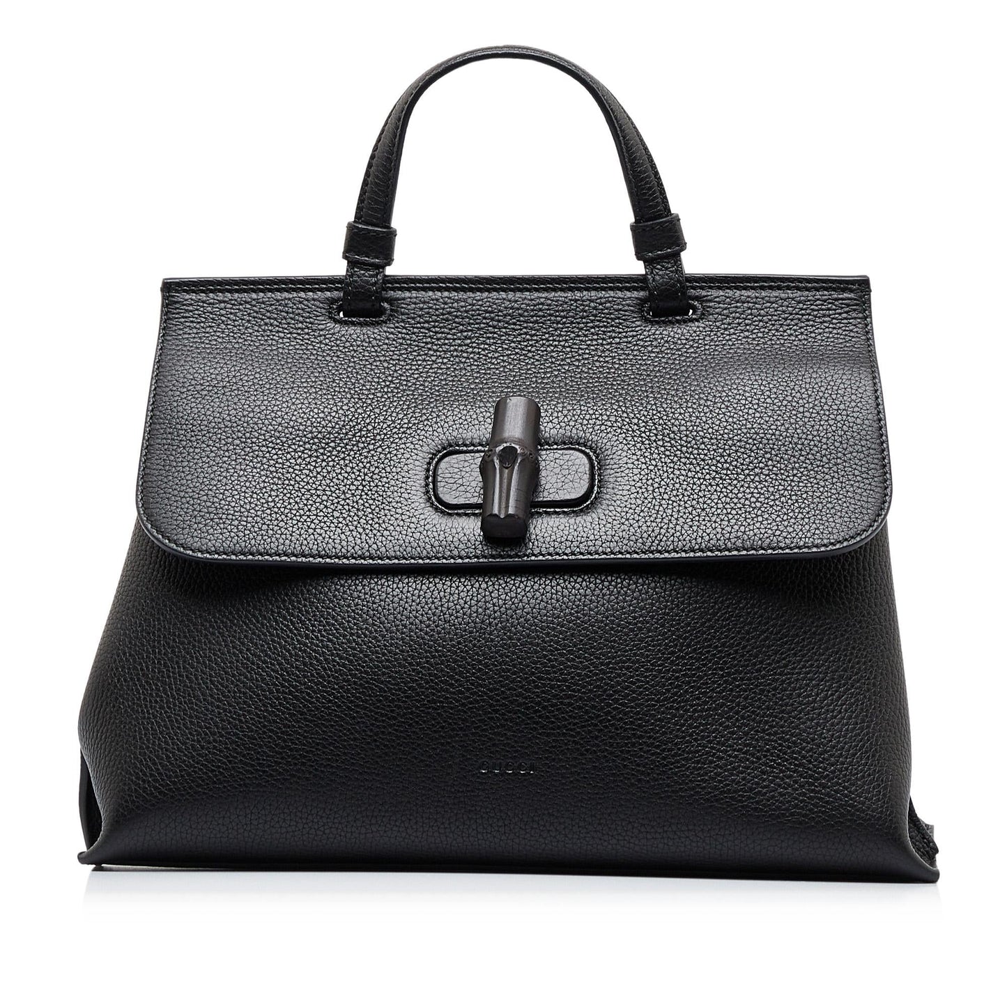 Gucci Bamboo Daily SHG-ZCLHVs Calf Black Medium Satchel Bag