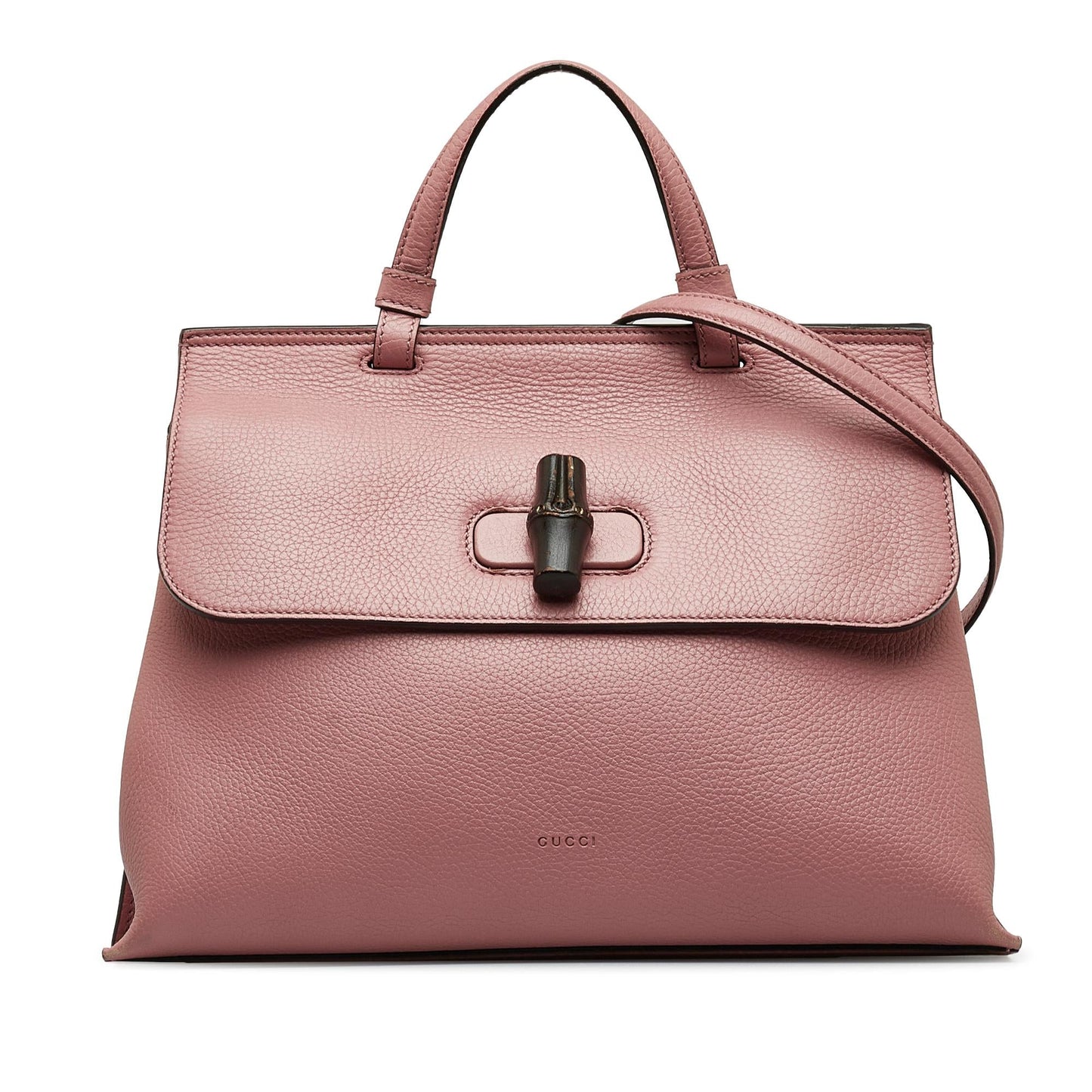 Gucci Bamboo Daily SHG-GGzXfM Calf Pink Medium Satchel Bag