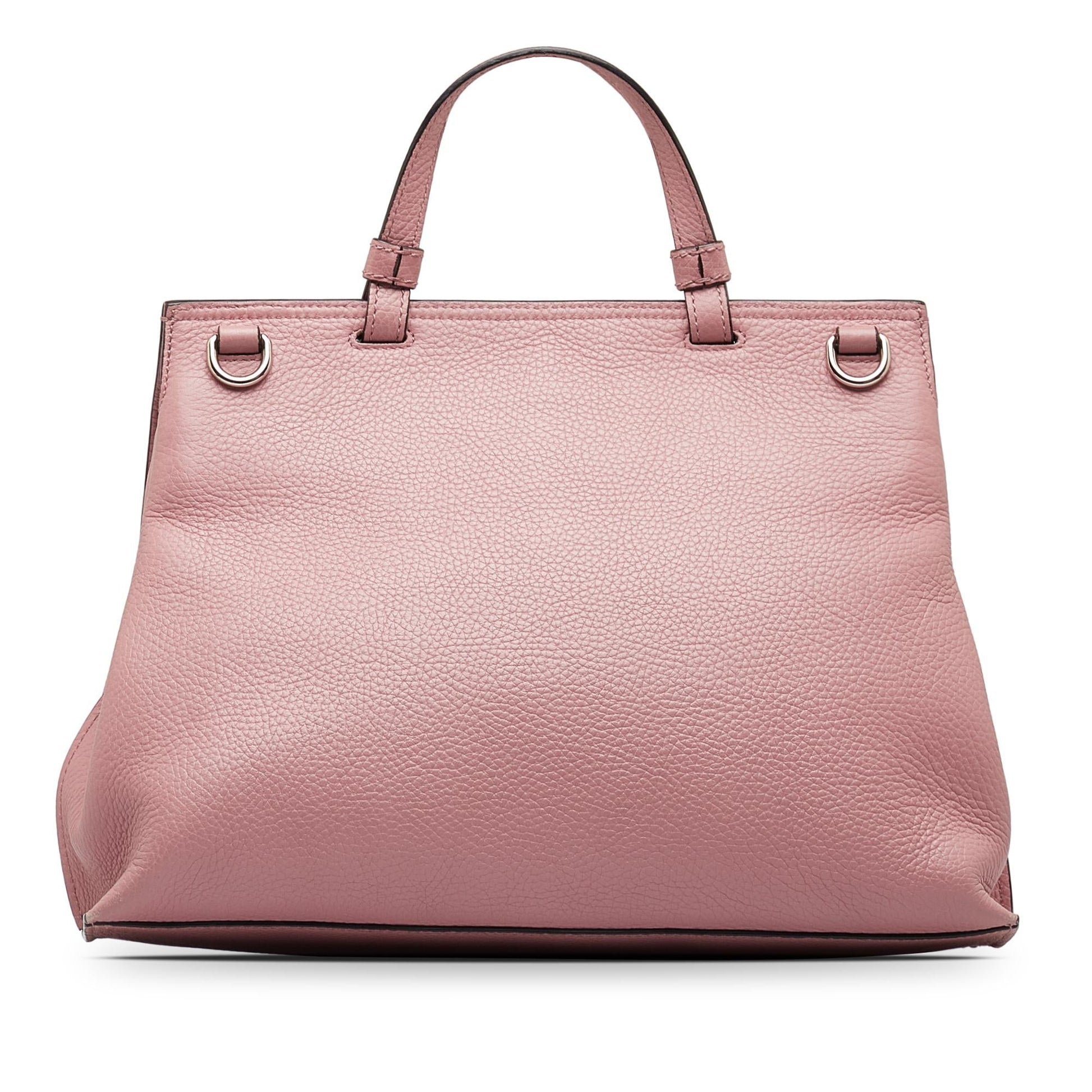 Gucci Bamboo Daily SHG-57UNeR Calf Pink Medium Satchel Bag