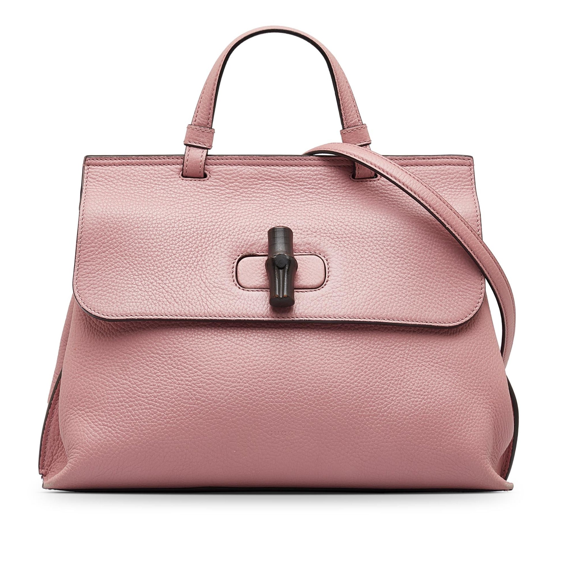Gucci Bamboo Daily SHG-57UNeR Calf Pink Medium Satchel Bag