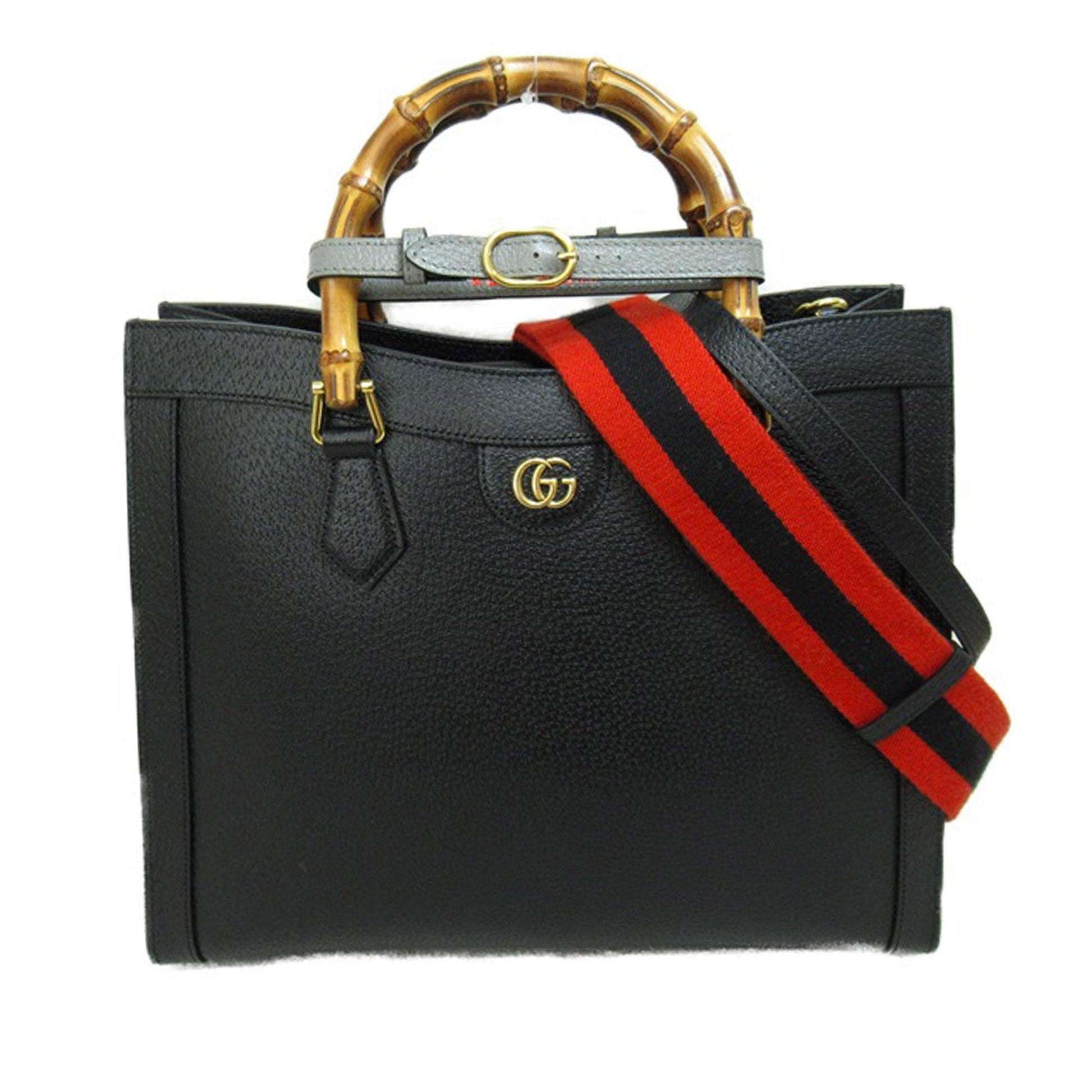 Gucci Bamboo Diana SHG-JNKwCy Calf Black Medium Satchel Bag