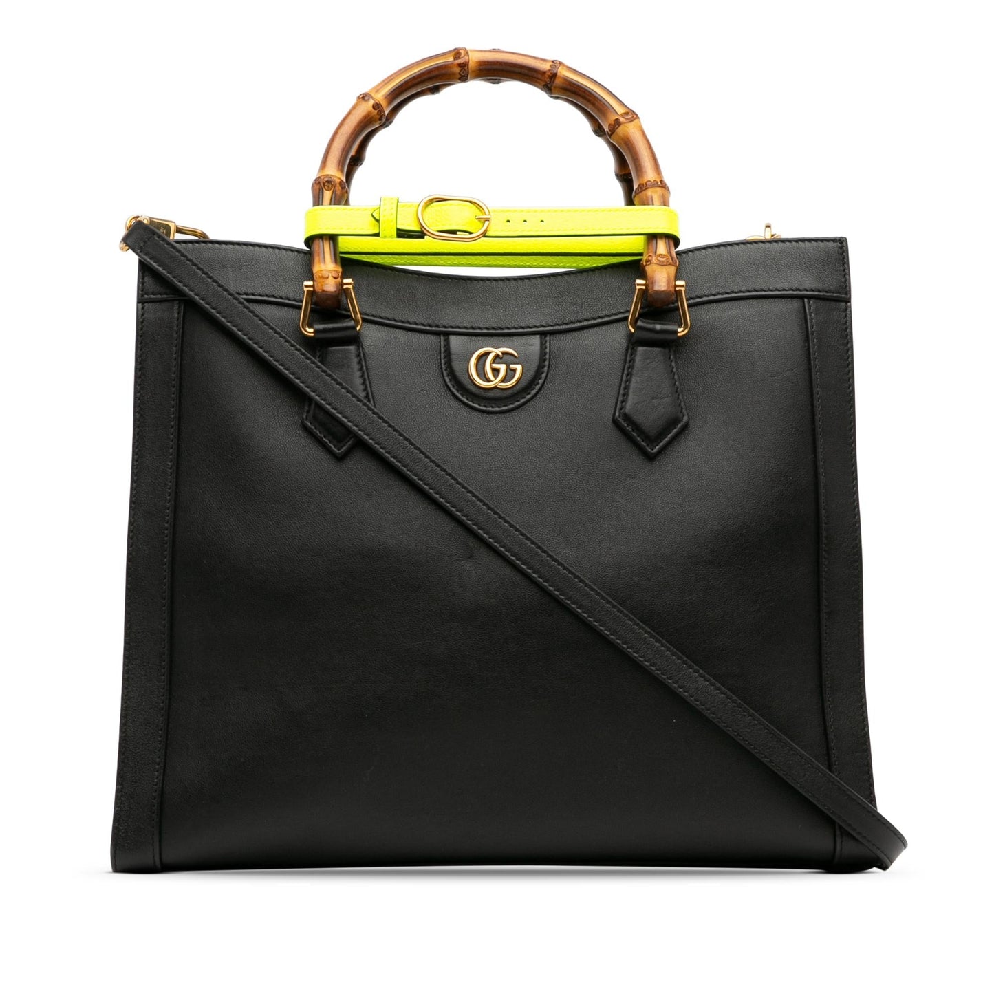 Gucci Bamboo Diana SHG-eqiq70 Calf Black Medium Satchel Bag