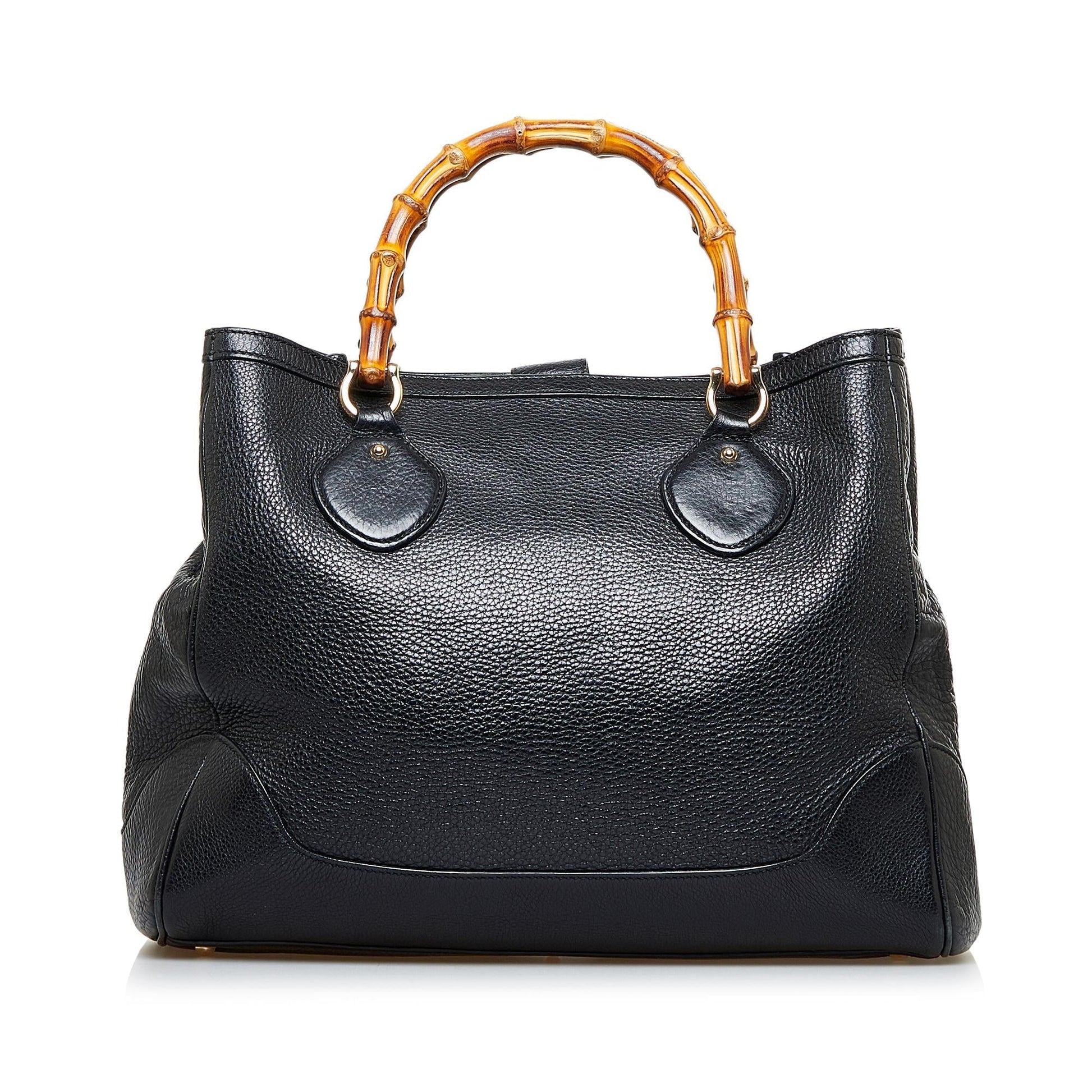 Gucci Bamboo Diana SHG-TRU5Ho Calf Black Medium Tote Bag