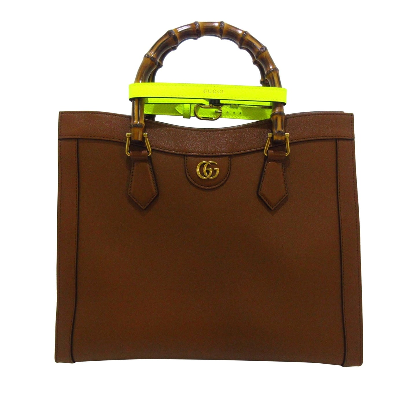 Gucci Bamboo Diana SHG Calf Brown Medium Satchel Bag