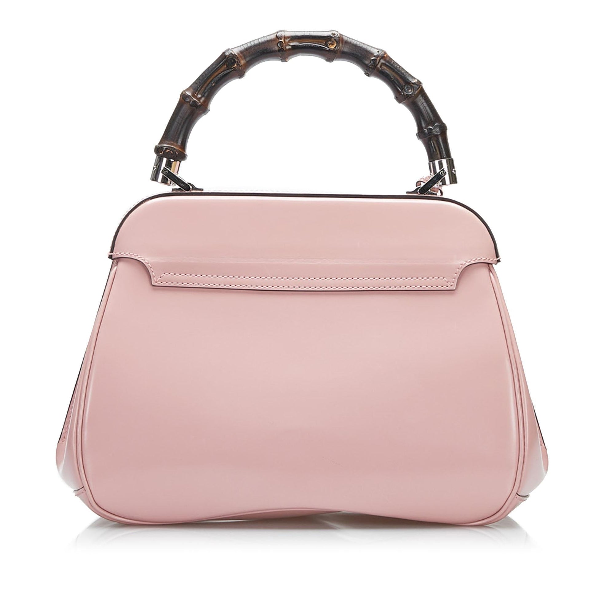 Gucci Bamboo Lady Lock SHG-KAXvEp Calf Pink Medium Satchel Bag
