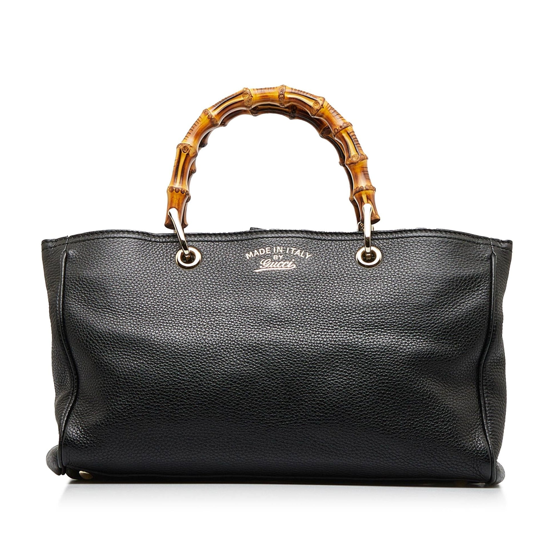 Gucci Bamboo Shopper SHG-aX6OHN Calf Black Medium Satchel Bag