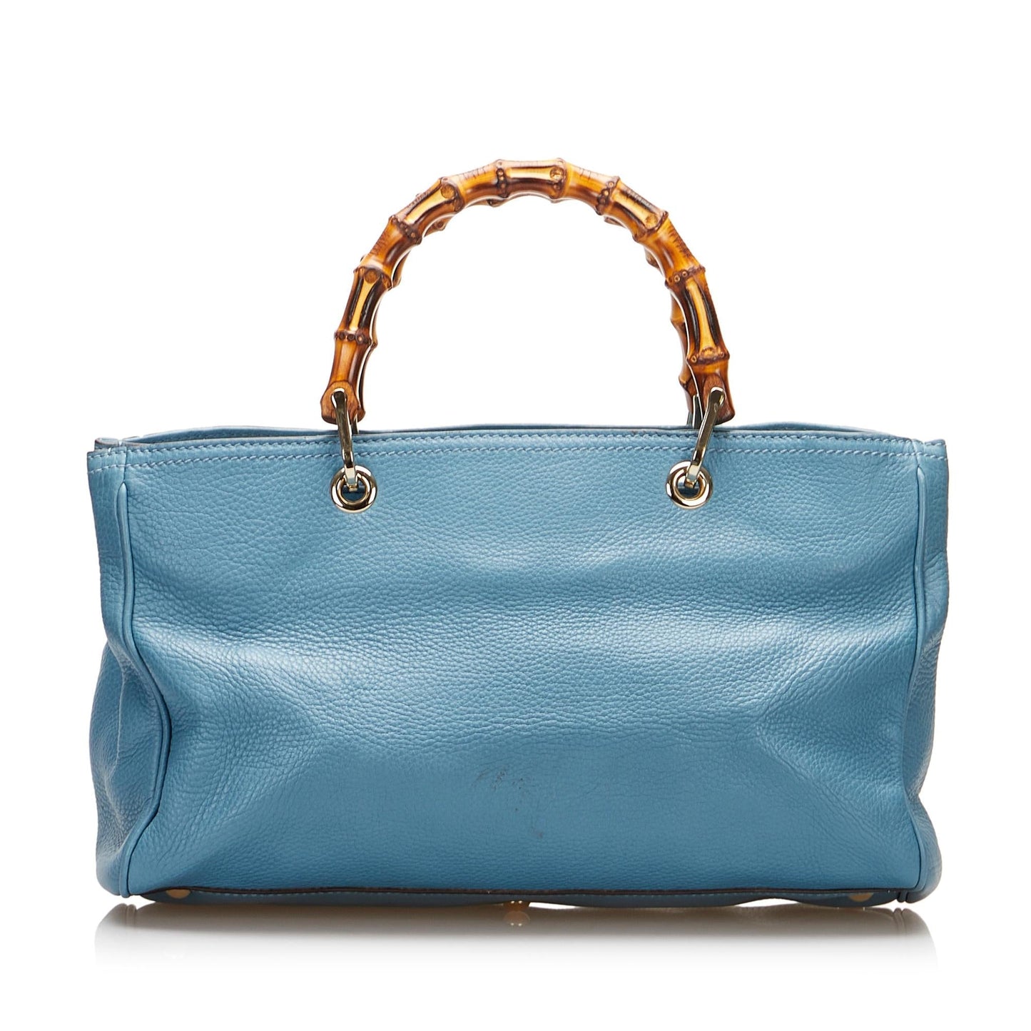 Gucci Bamboo Shopper SHG-LYwGtX Calf Blue Medium Satchel Bag