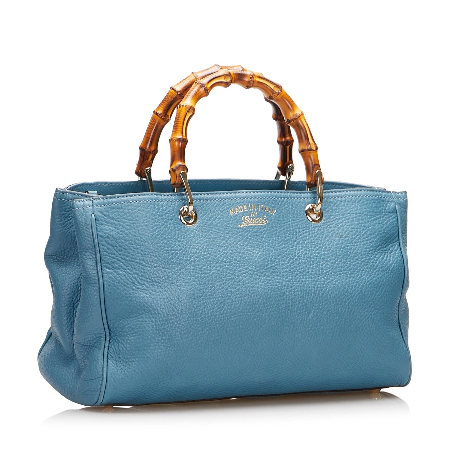 Gucci Bamboo Shopper SHG-LYwGtX Calf Blue Medium Satchel Bag