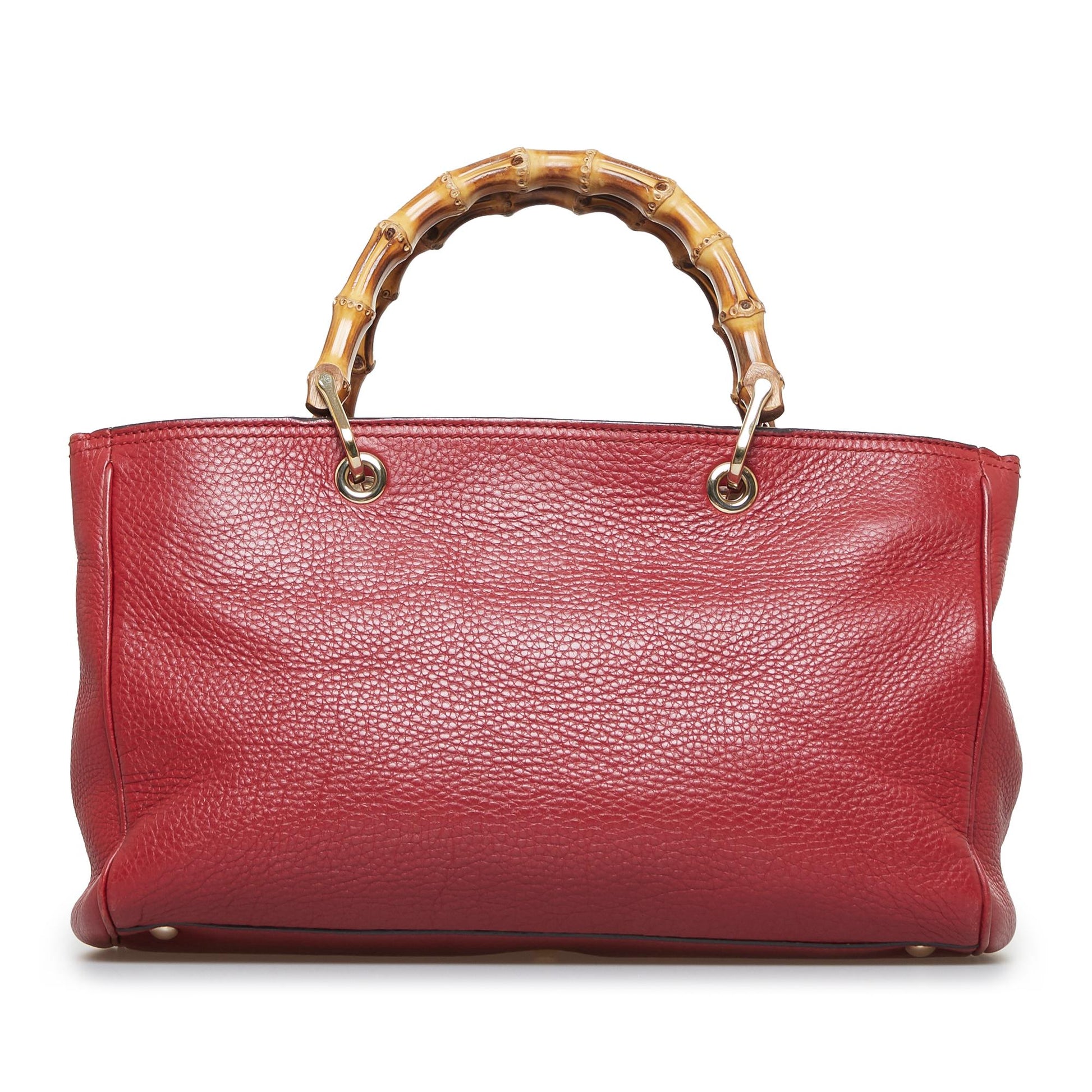 Gucci Bamboo Shopper SHG-4YuUi5 Calf Red Medium Satchel Bag
