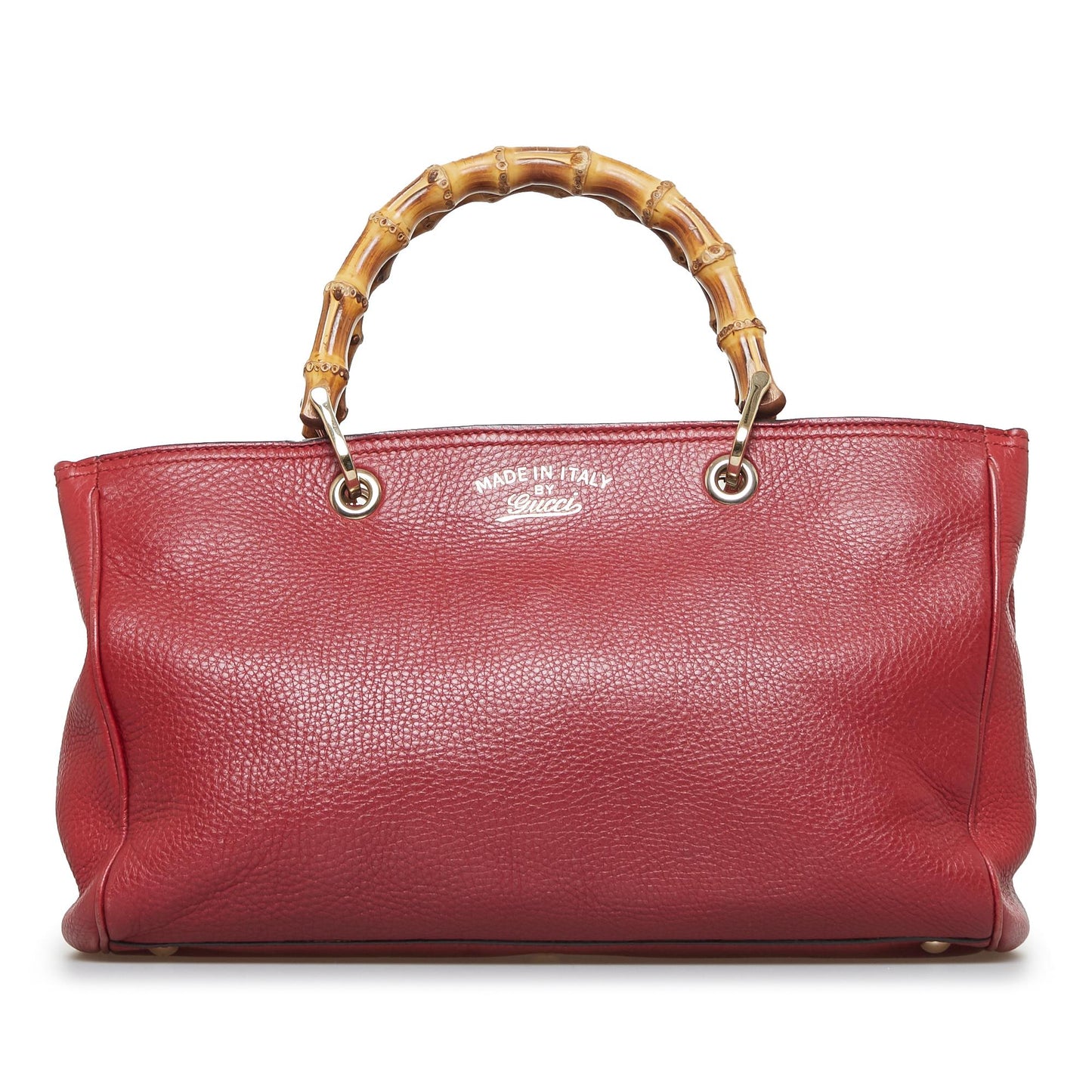 Gucci Bamboo Shopper SHG-4YuUi5 Calf Red Medium Satchel Bag