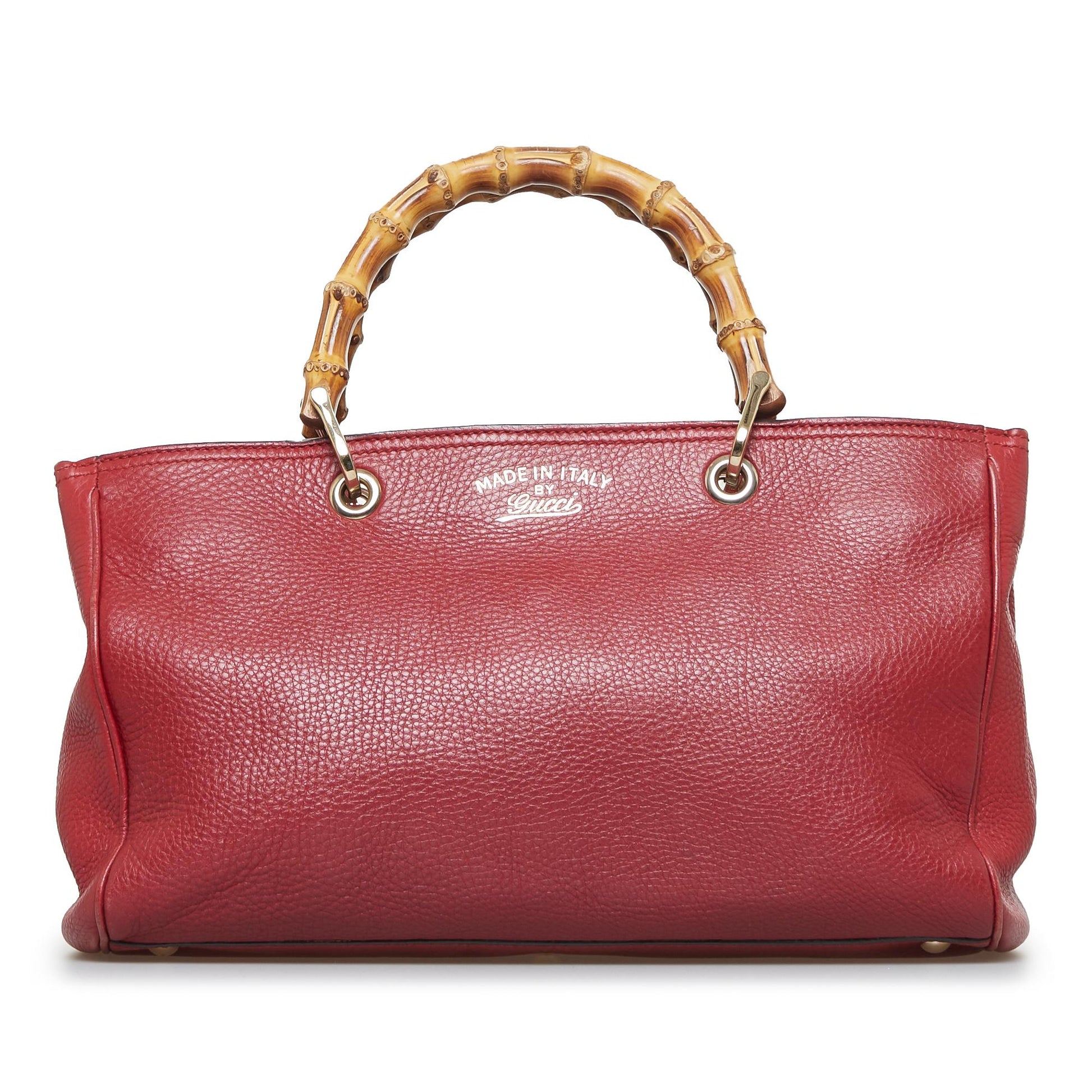Gucci Bamboo Shopper SHG-4YuUi5 Calf Red Medium Satchel Bag