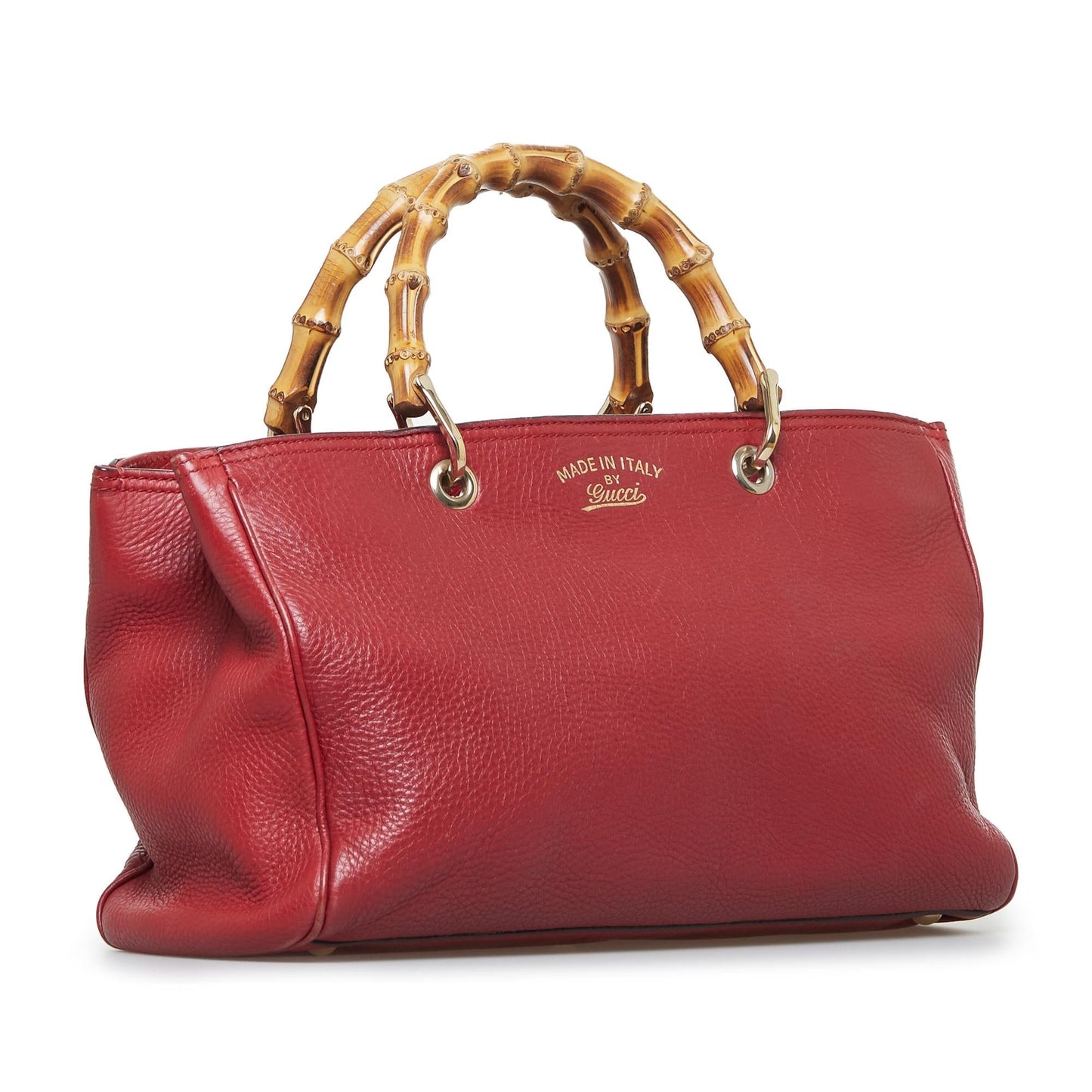 Gucci Bamboo Shopper SHG-4YuUi5 Calf Red Medium Satchel Bag