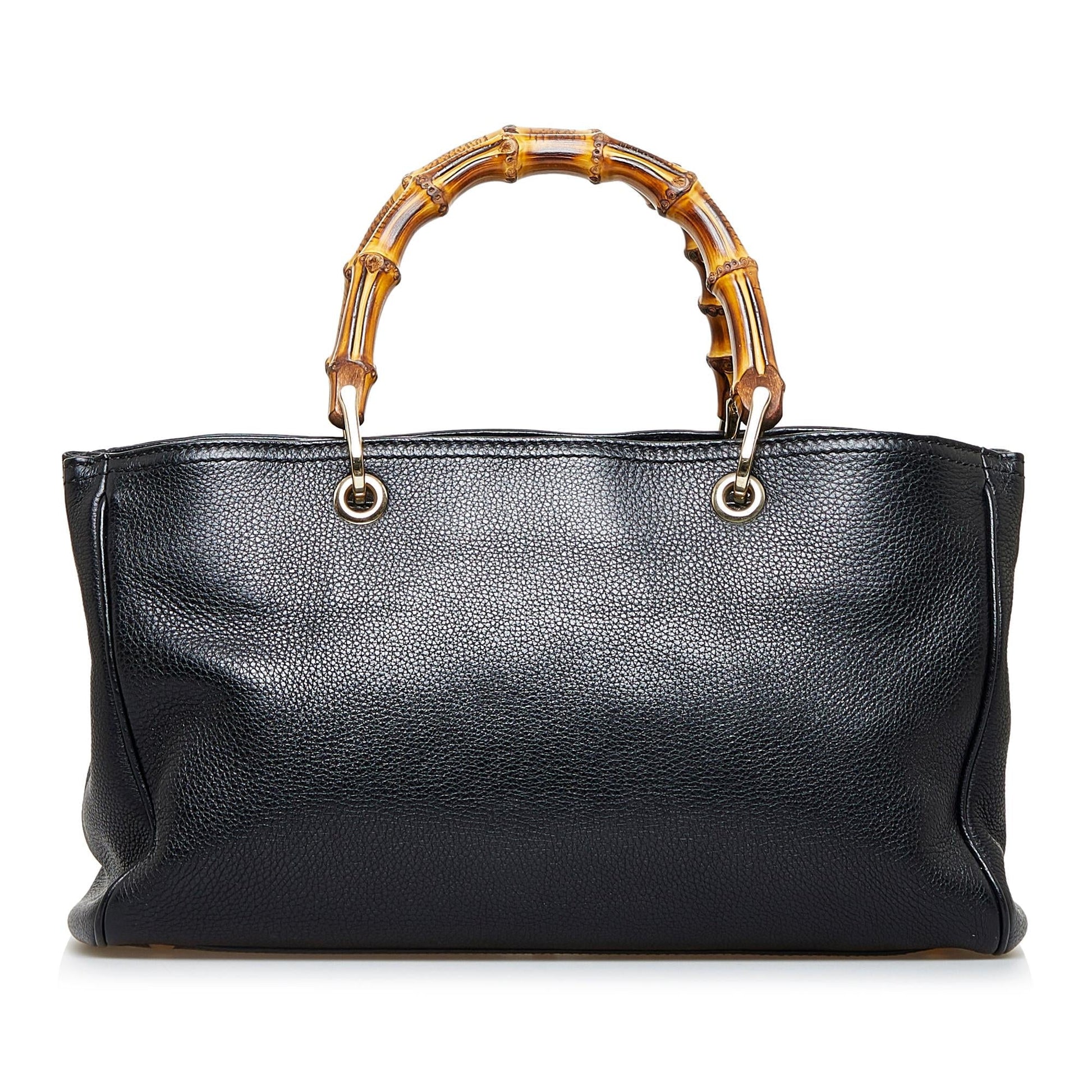 Gucci Bamboo Shopper SHG-Y2HMOQ Calf Black Medium Satchel Bag