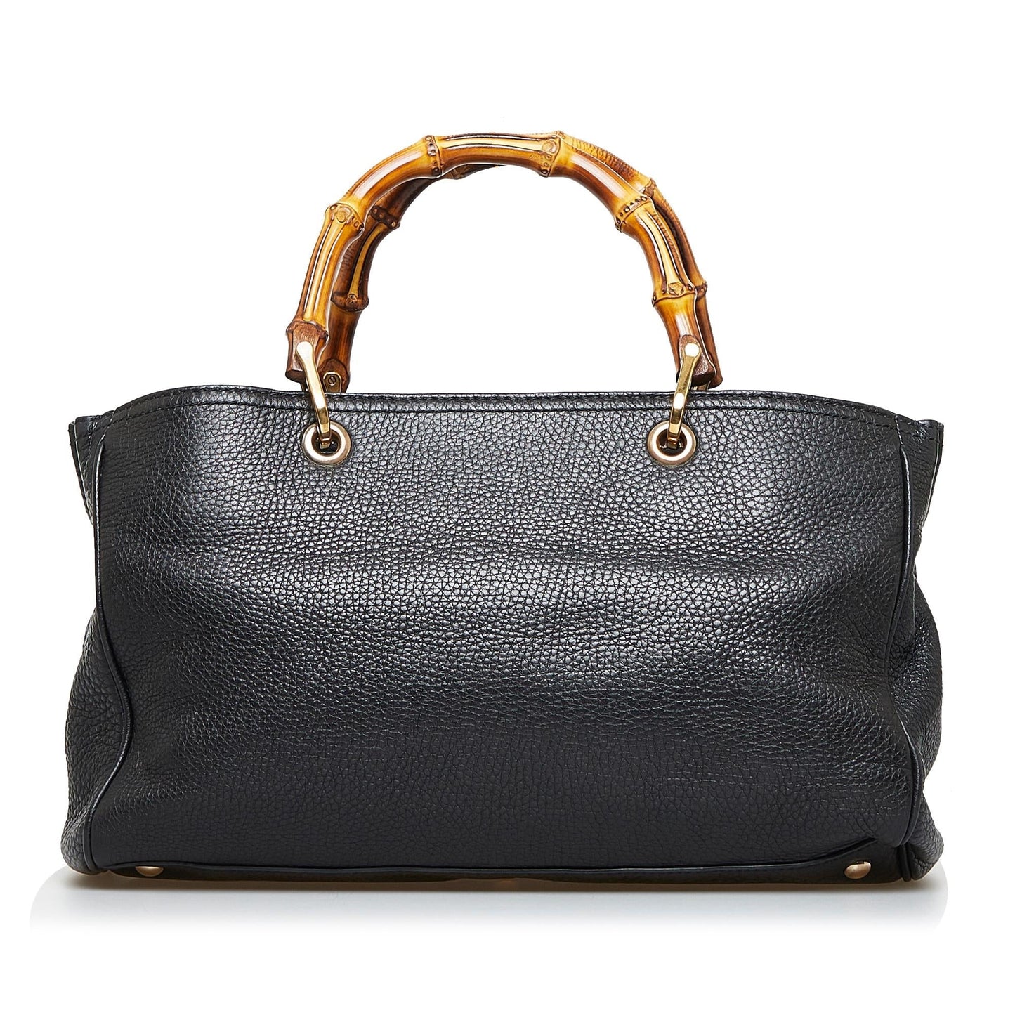 Gucci Bamboo Shopper SHG-hM4l1p Calf Black Medium Satchel Bag