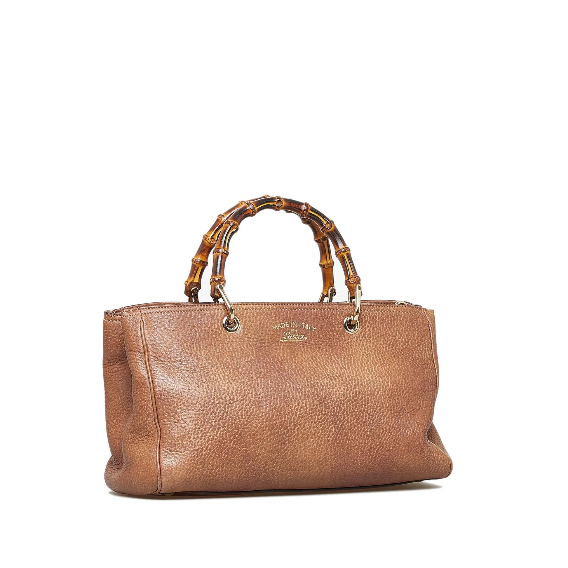 Gucci Bamboo Shopper SHG-zK6ydA Calf Brown Medium Satchel Bag