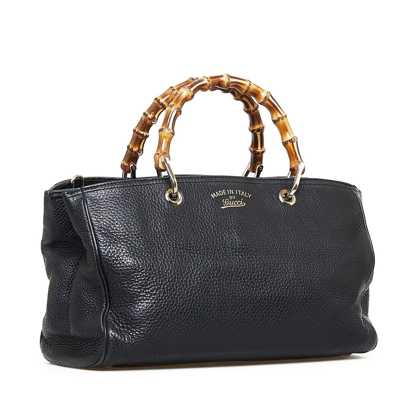 Gucci Bamboo Shopper SHG-bz0Qxq Calf Black Medium Satchel Bag