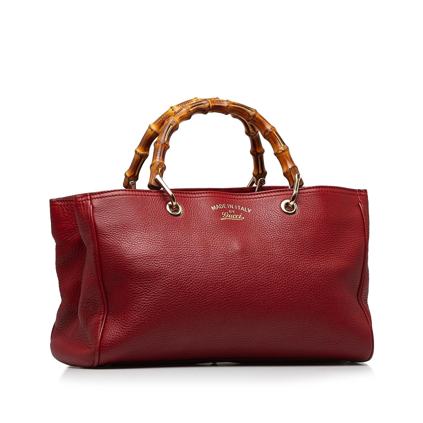 Gucci Bamboo Shopper SHG-ibtQLt Calf Red Medium Tote Bag