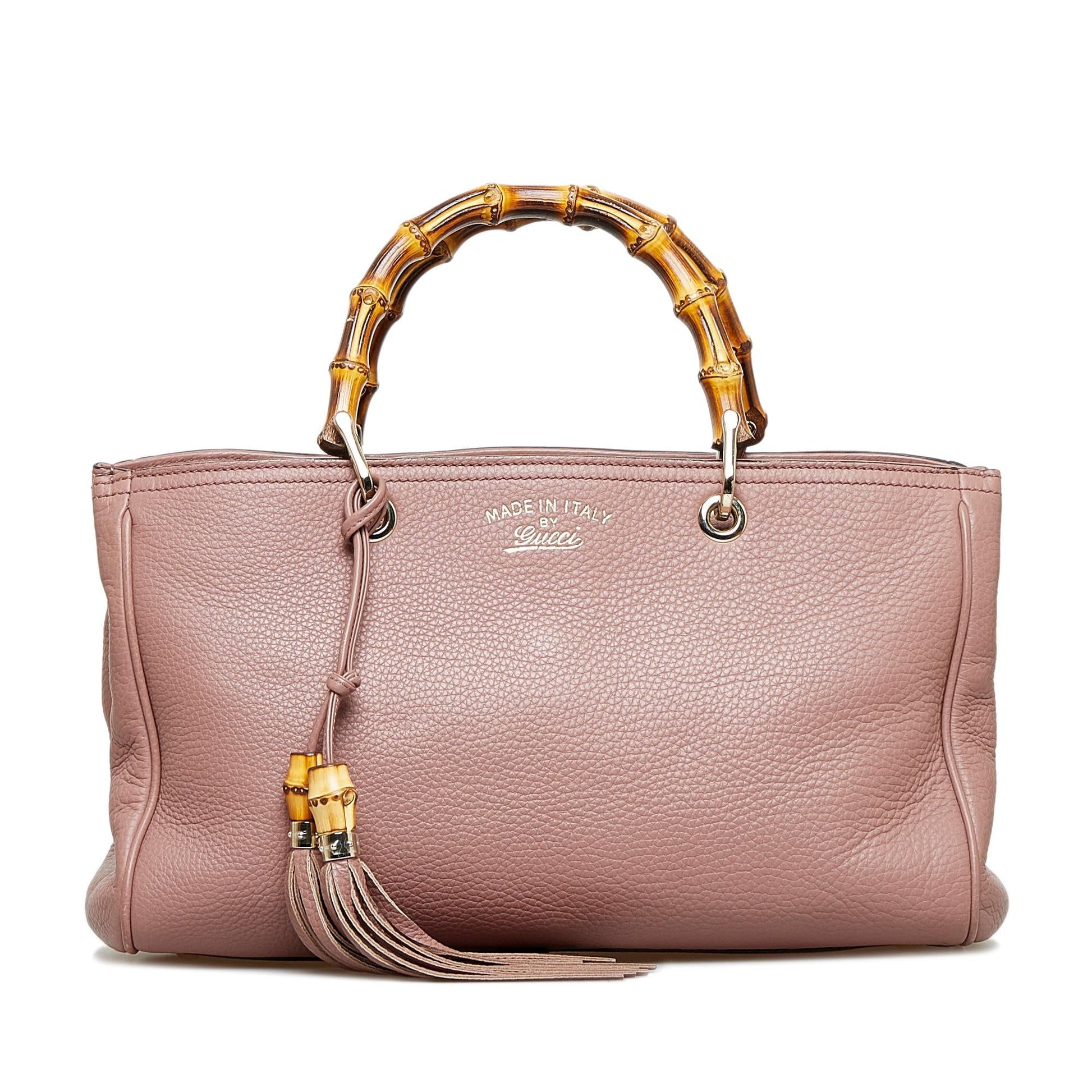 Gucci Bamboo Shopper SHG-AtQPxV Calf Pink Medium Satchel Bag