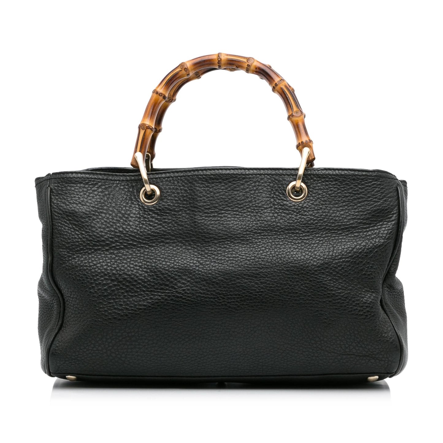 Gucci Bamboo Shopper SHG-OW8cku Calf Black Medium Satchel Bag