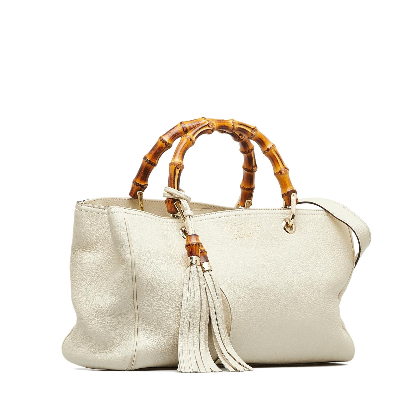 Gucci Bamboo Shopper SHG-phUc14 Calf White Medium Satchel Bag