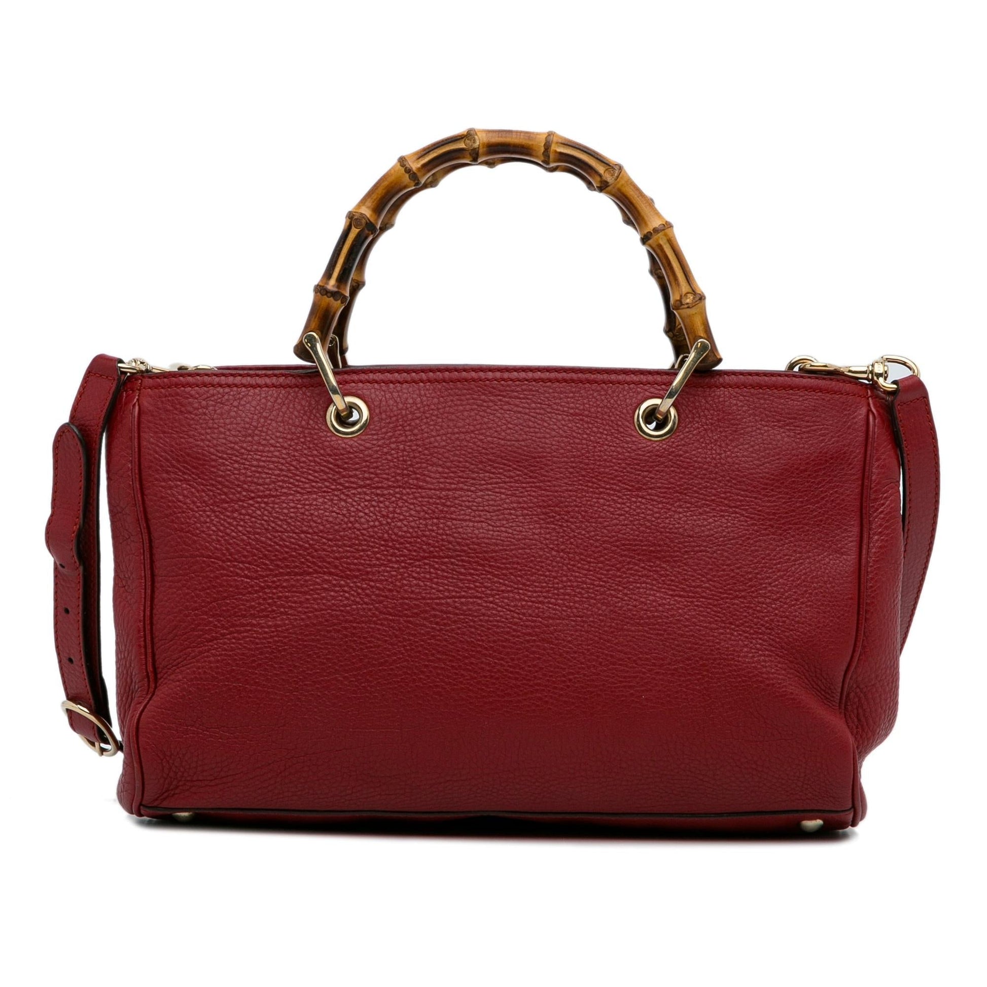 Gucci Bamboo Shopper SHG-eFAyOQ Calf Red Medium Satchel Bag