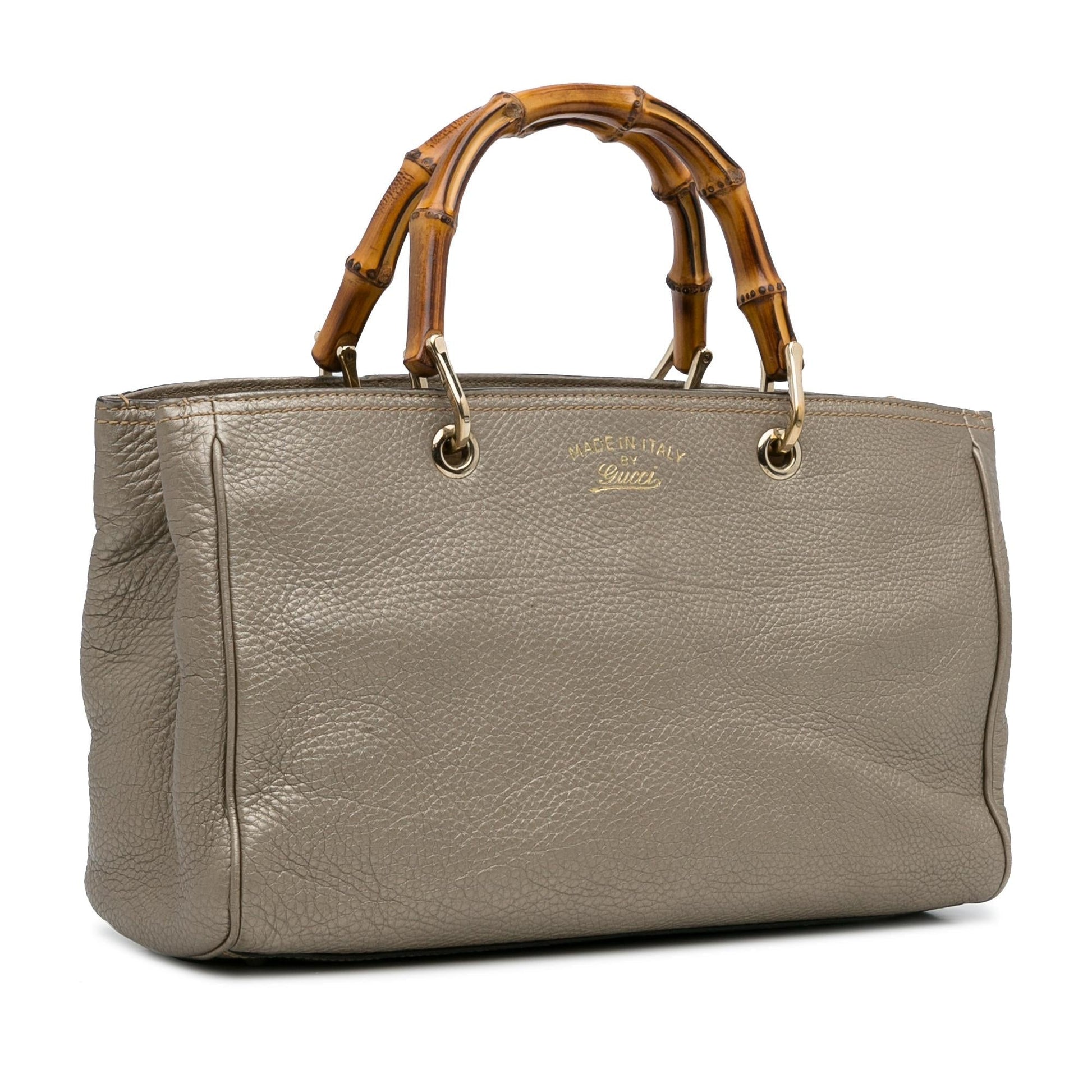 Gucci Bamboo Shopper SHG-wUYEzc Calf Grey Medium Satchel Bag