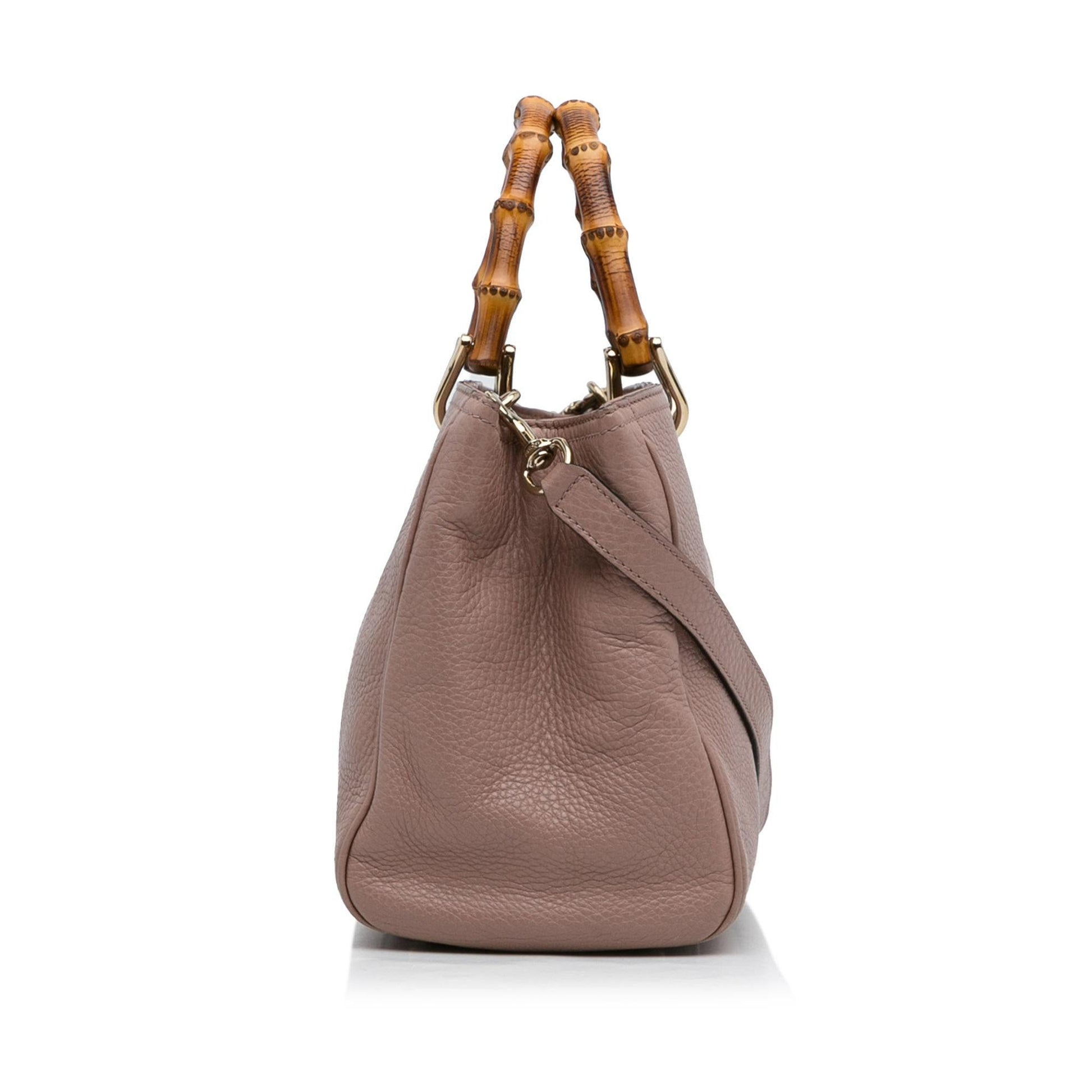 Gucci Bamboo Shopper SHG-9dtKV4 Calf Brown Medium Satchel Bag