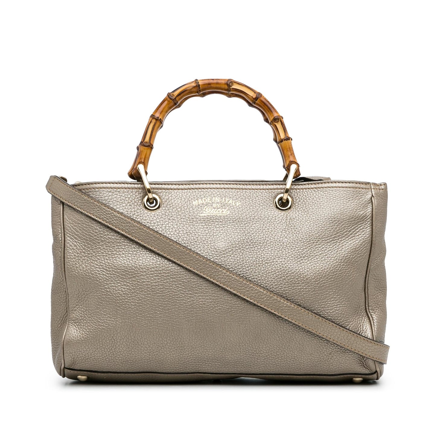 Gucci Bamboo Shopper SHG-aG8KB1 Calf Gold Medium Satchel Bag
