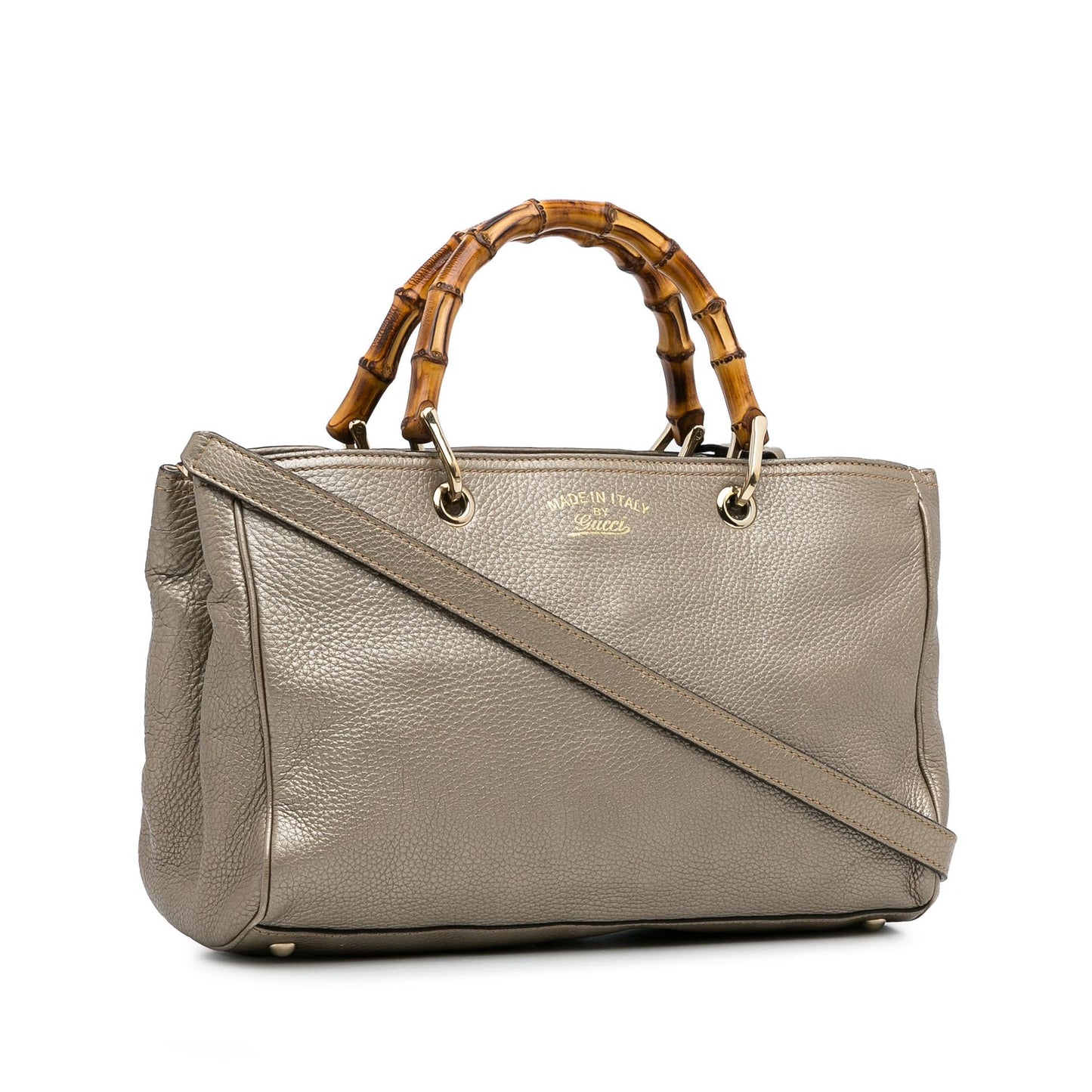 Gucci Bamboo Shopper SHG-aG8KB1 Calf Gold Medium Satchel Bag