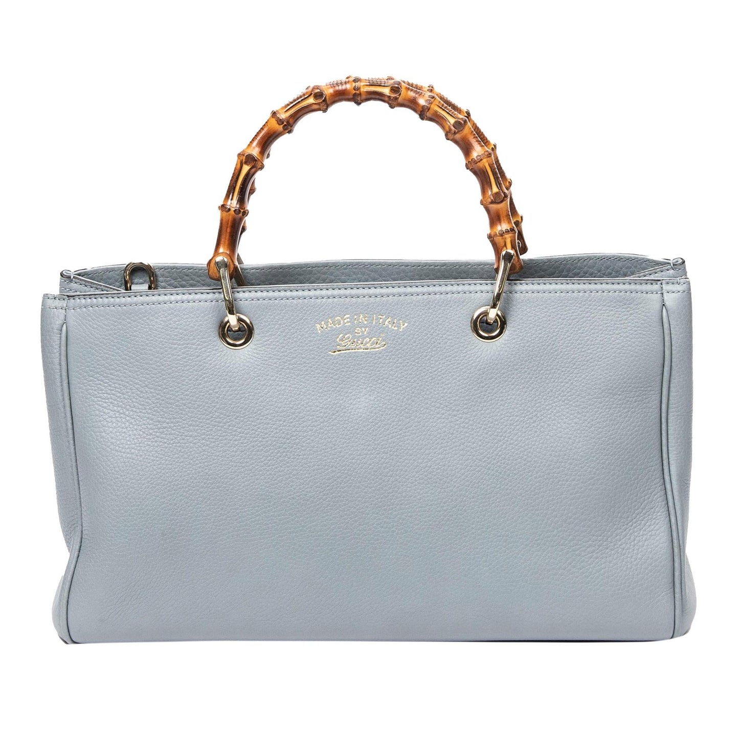 Gucci Bamboo Shopper SHG-rVjjLa Calf Blue Medium Satchel Bag