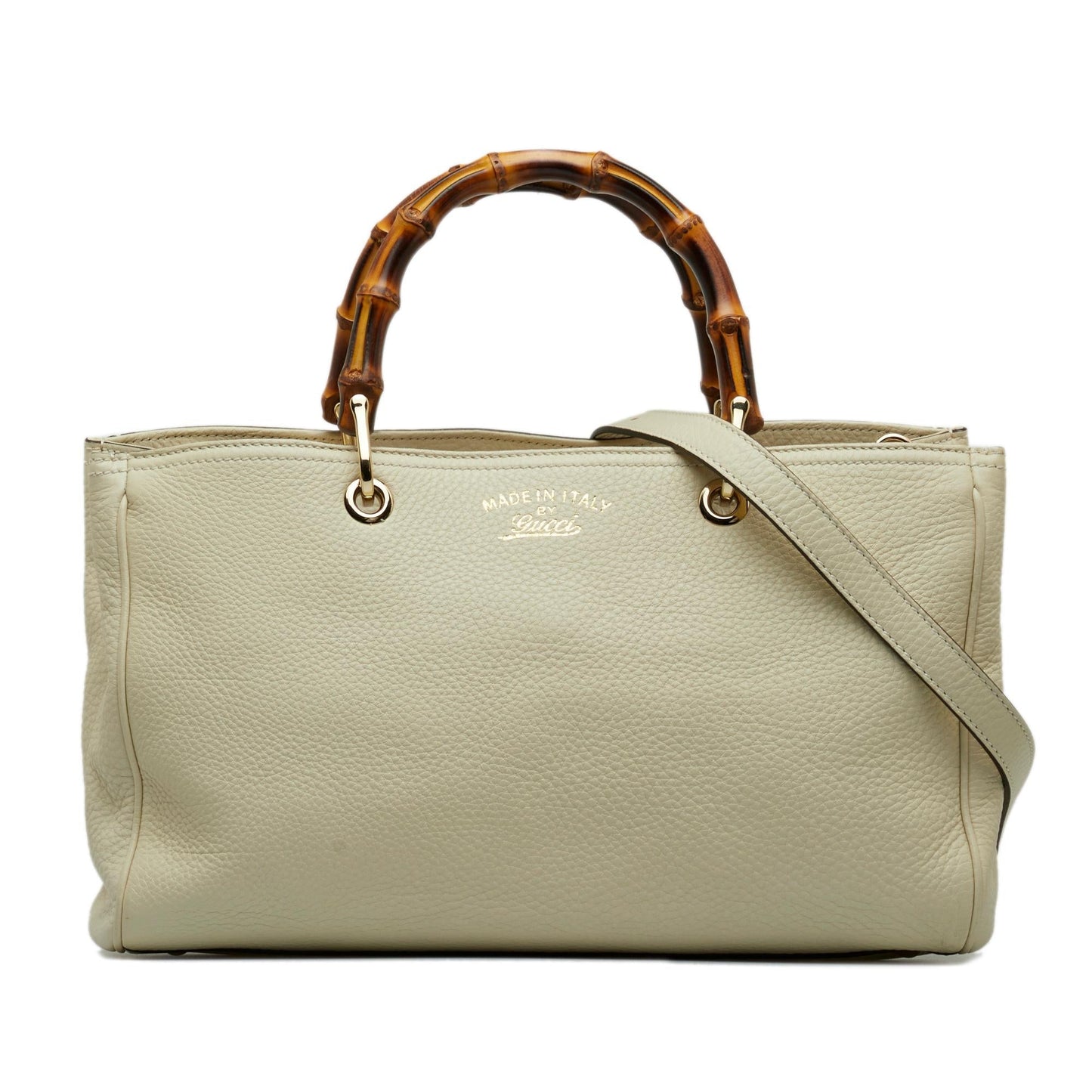 Gucci Bamboo Shopper SHG-ooXar9 Calf White Medium Satchel Bag