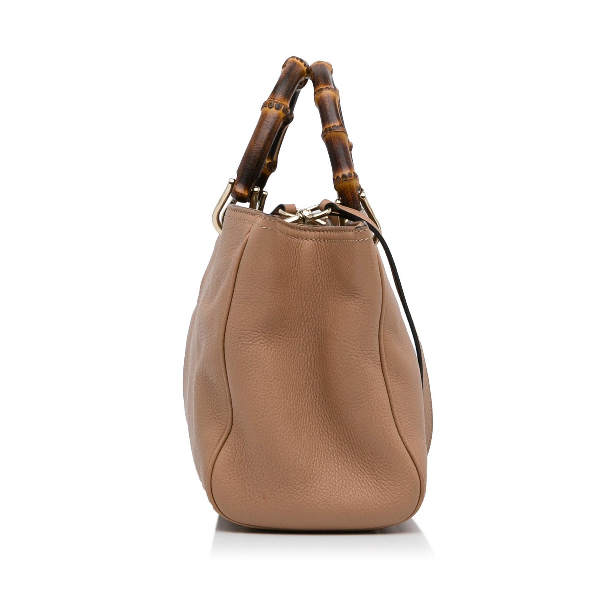 Gucci Bamboo Shopper SHG-zz0SCa Calf Brown Medium Satchel Bag