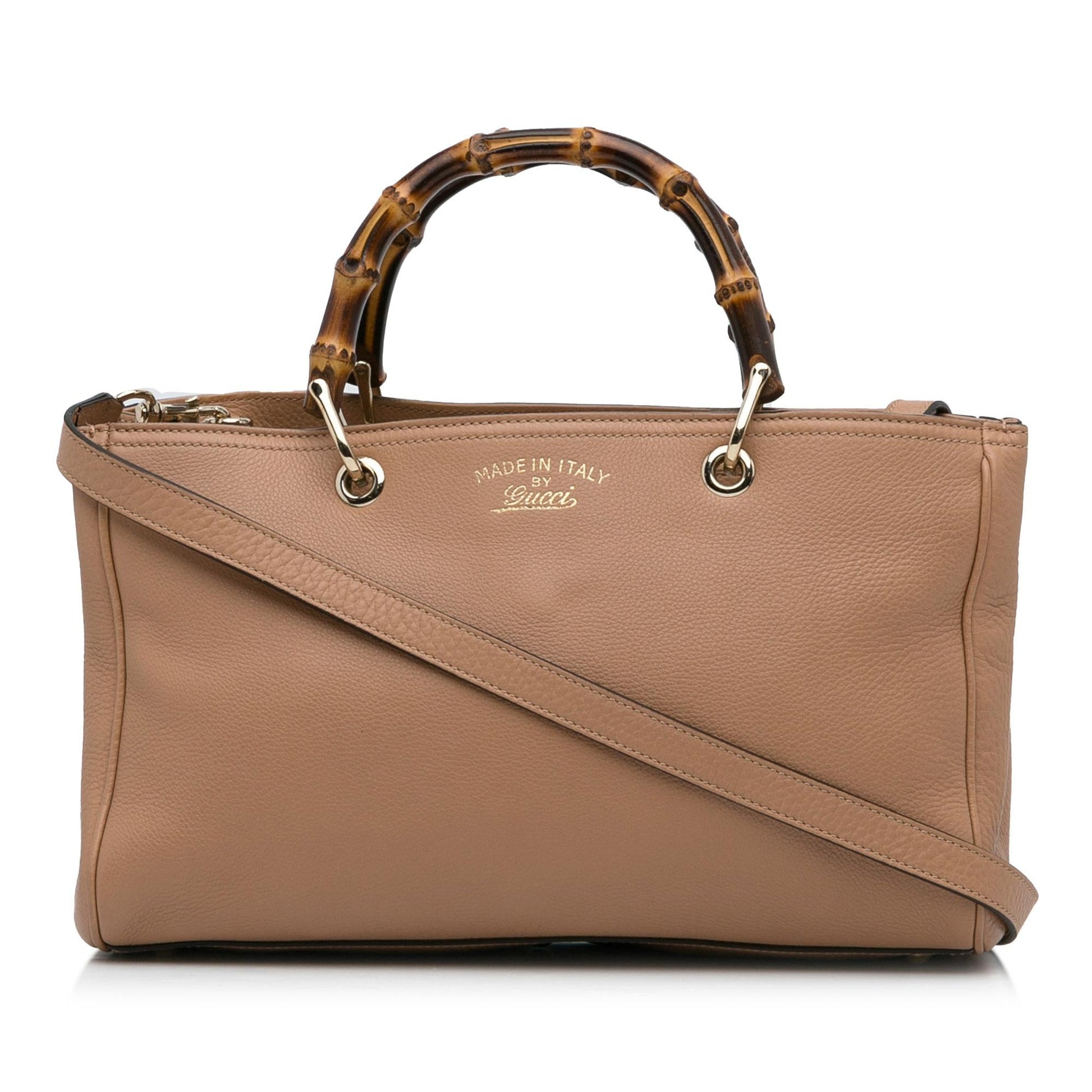 Gucci Bamboo Shopper SHG-zz0SCa Calf Brown Medium Satchel Bag
