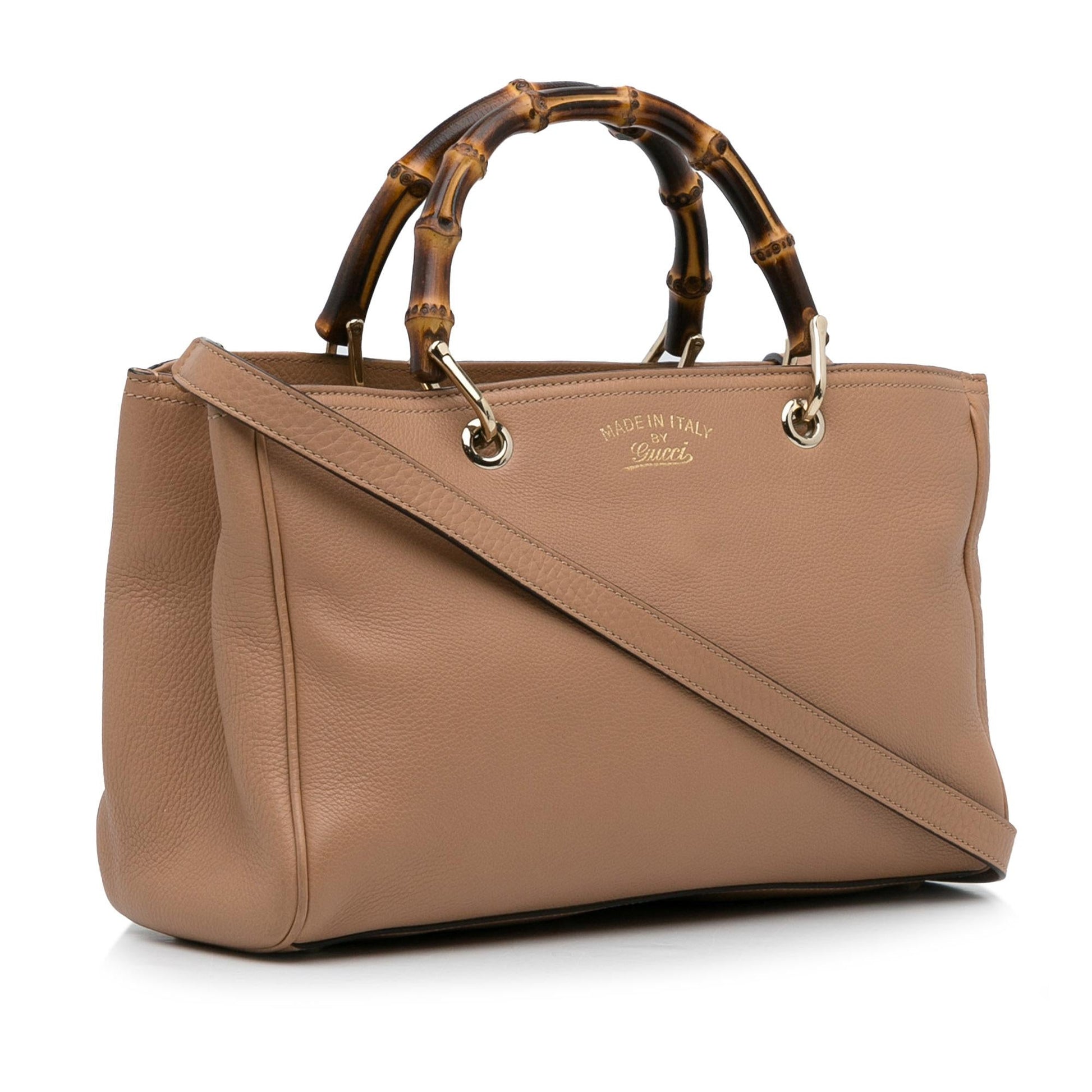 Gucci Bamboo Shopper SHG-zz0SCa Calf Brown Medium Satchel Bag