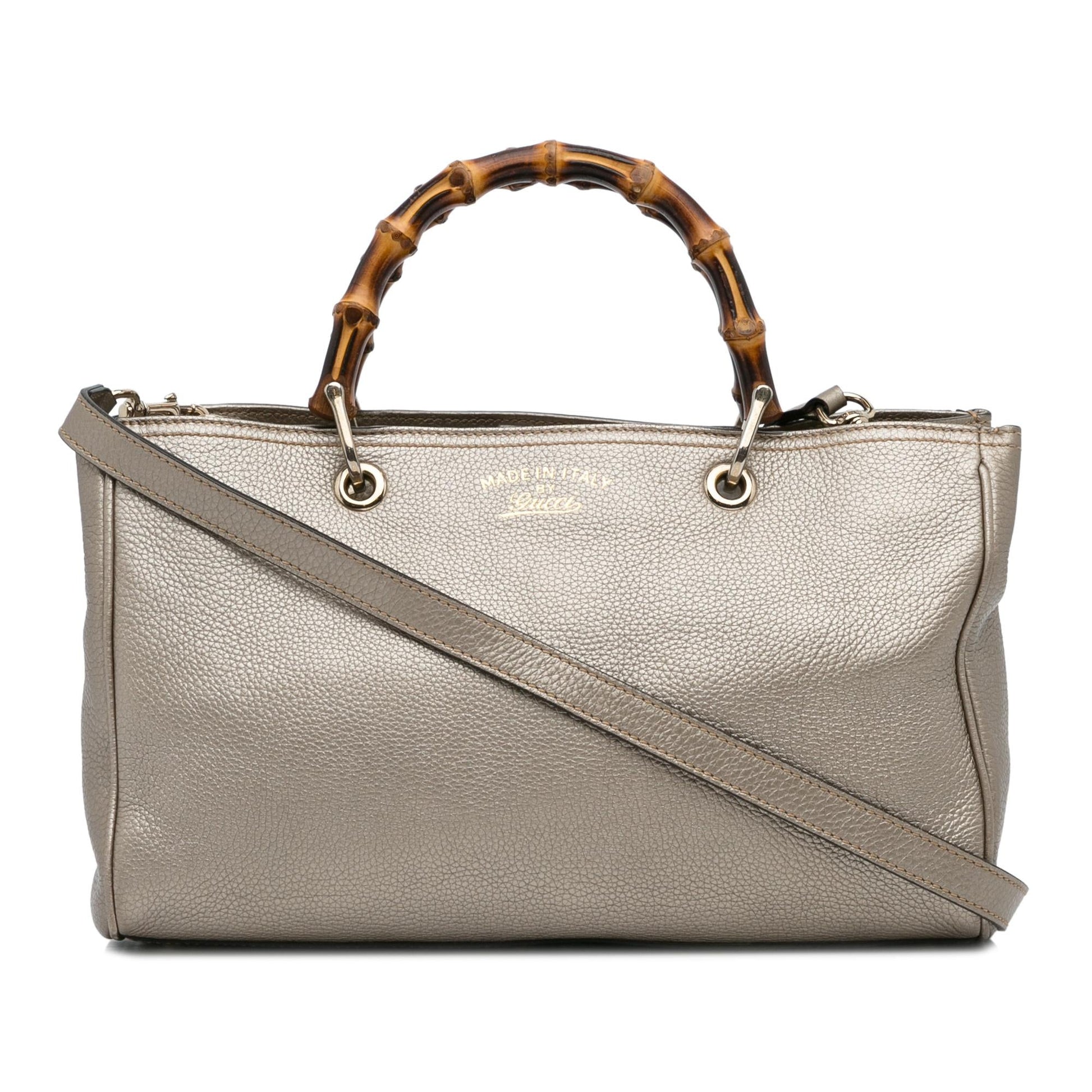 Gucci Bamboo Shopper SHG-DOI2jf Calf Gold Medium Satchel Bag