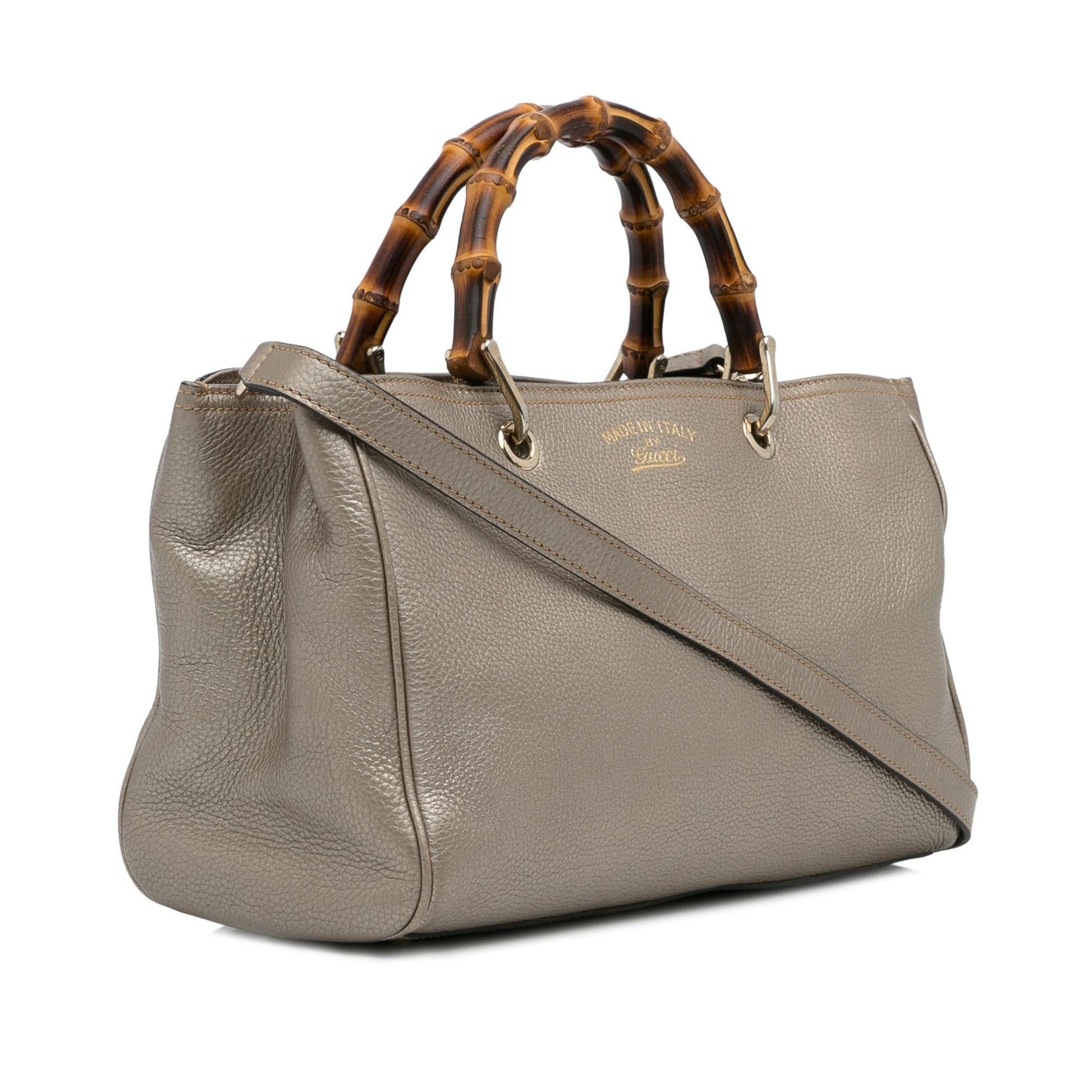 Gucci Bamboo Shopper SHG-DOI2jf Calf Gold Medium Satchel Bag