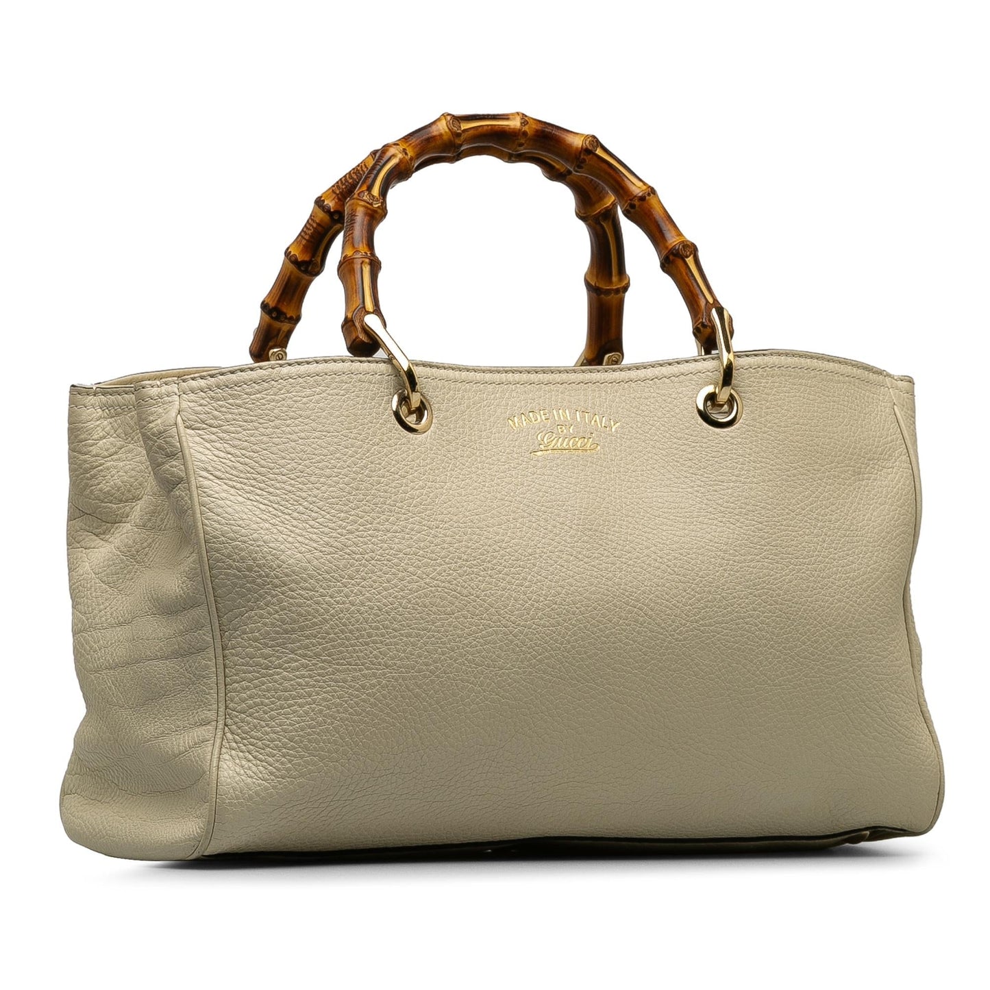 Gucci Bamboo Shopper SHG-w6h1Uh Calf White Medium Satchel Bag