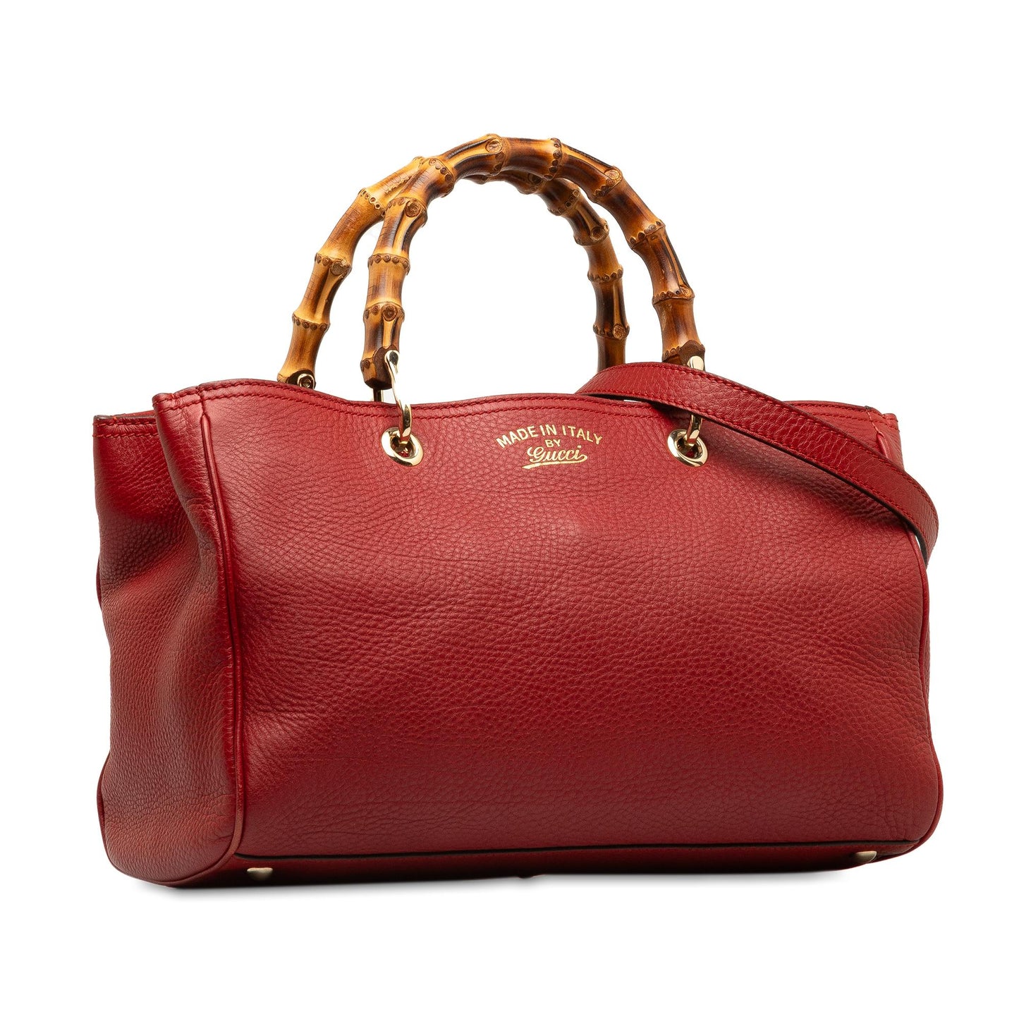 Gucci Bamboo Shopper SHG-td1gDl Calf Red Medium Satchel Bag